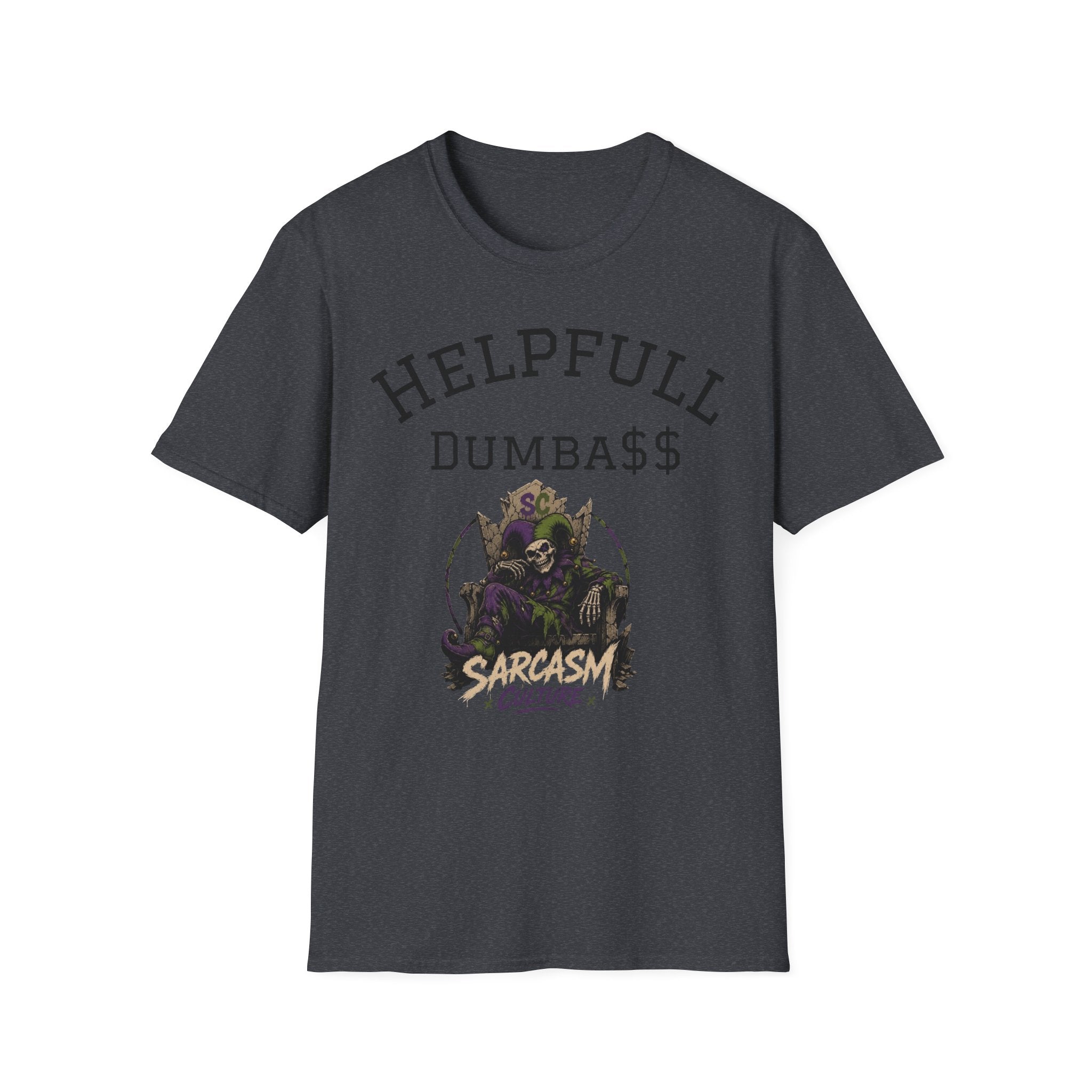 Helpful Dumbass Graphic Tee — Edgy Streetwear T-Shirt with Monster Illustration