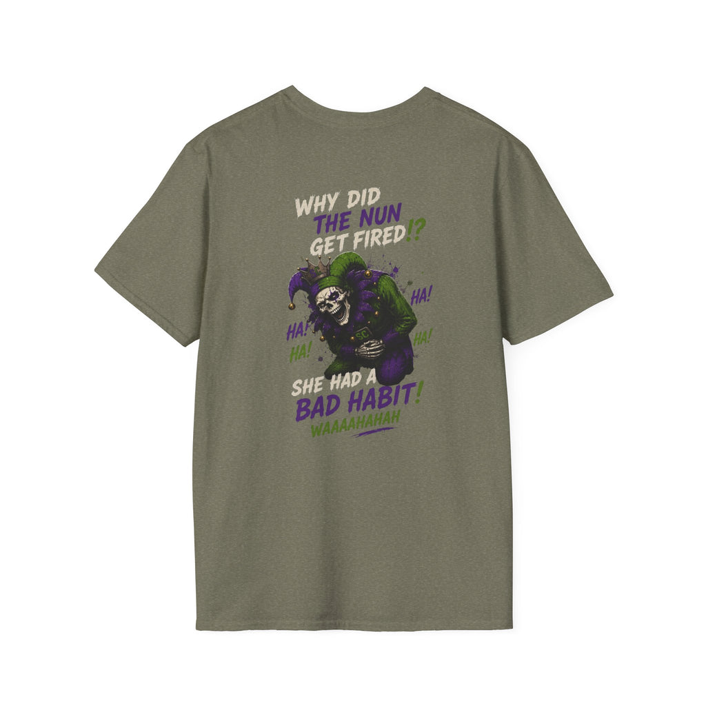 Why Did The Nun Get Fired? Graphic T-Shirt — Joker Villain Comic Art
