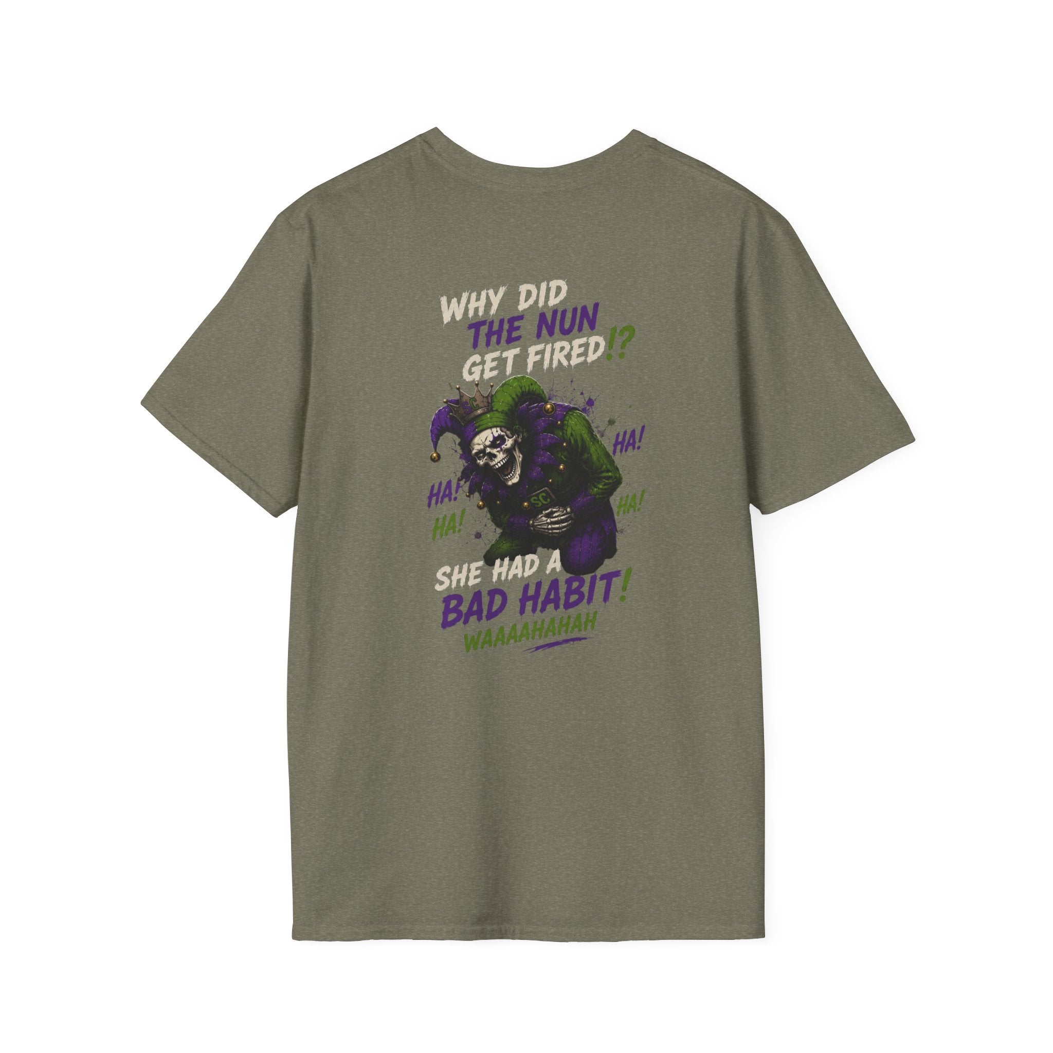 Why Did The Nun Get Fired? Graphic T-Shirt — Joker Villain Comic Art