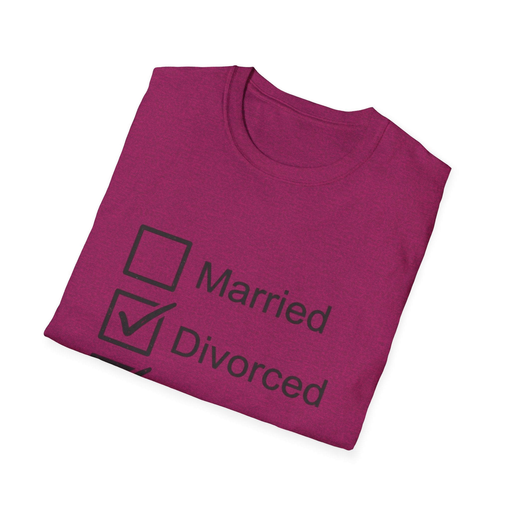 Divorced & Happy T-Shirt — 'Both B and C' Funny Checkbox Tee