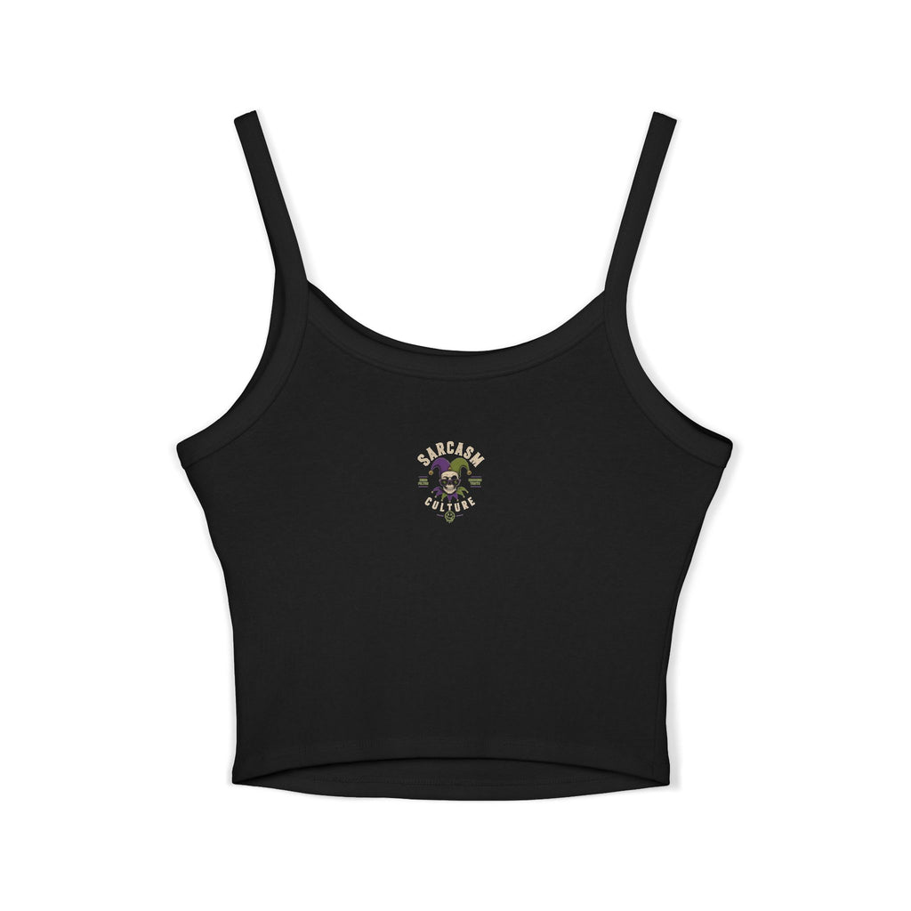 Jester Skull "How Stupid?!?" Spaghetti Strap Tank Top