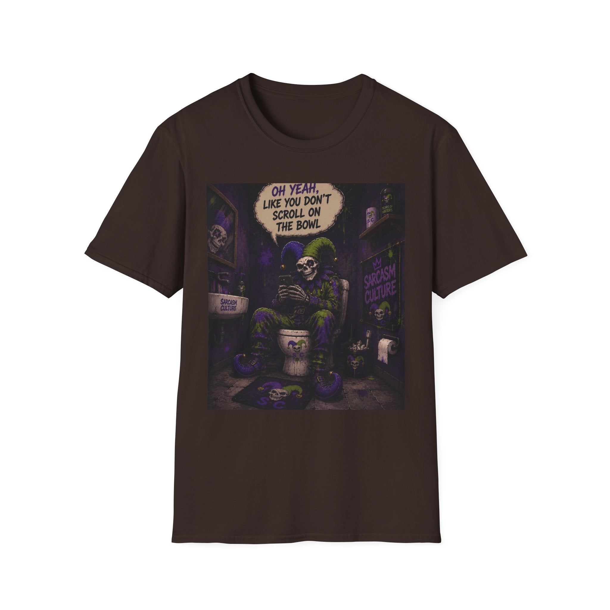 Skull Throne T-Shirt — 'Oh Yeah, Like You Don't Scroll on the Bowl' Gothic Graphic Tee