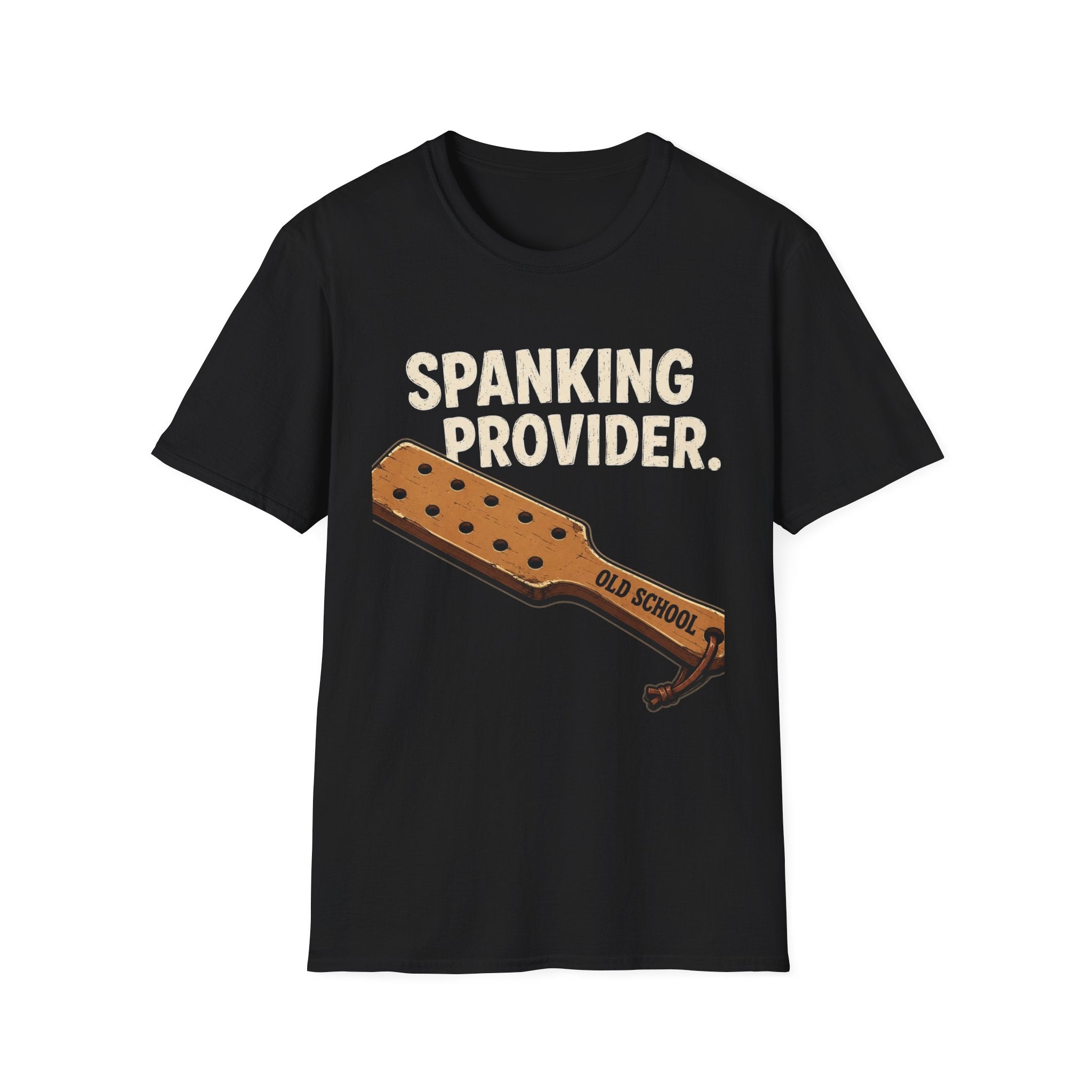 Spanking Provider T-Shirt — 'Old School' Paddle Graphic Funny Retro Tee