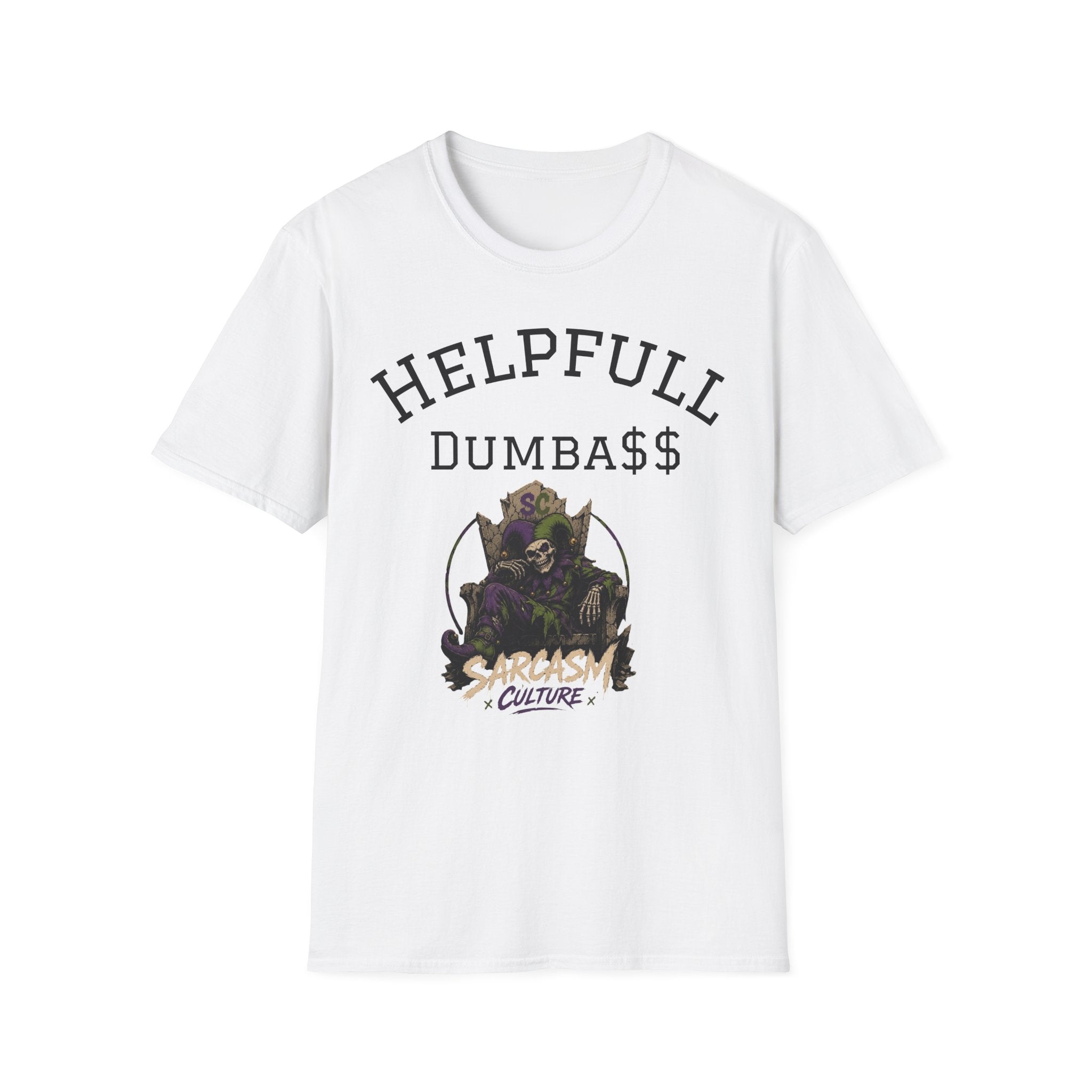 Helpful Dumbass Graphic Tee — Edgy Streetwear T-Shirt with Monster Illustration