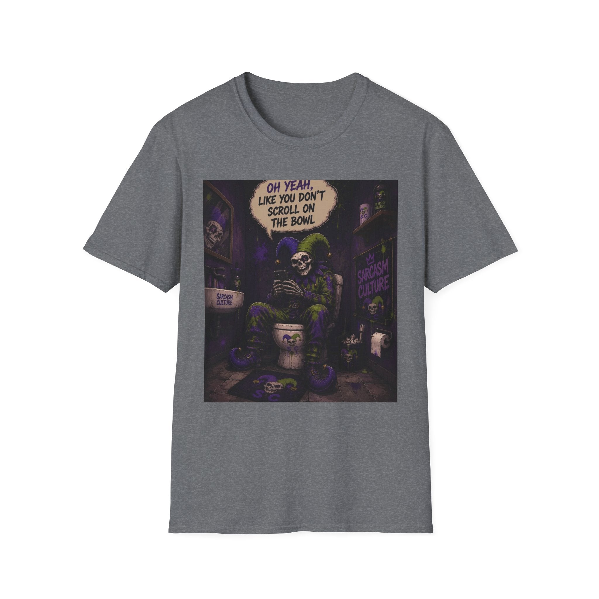 Skull Throne T-Shirt — 'Oh Yeah, Like You Don't Scroll on the Bowl' Gothic Graphic Tee