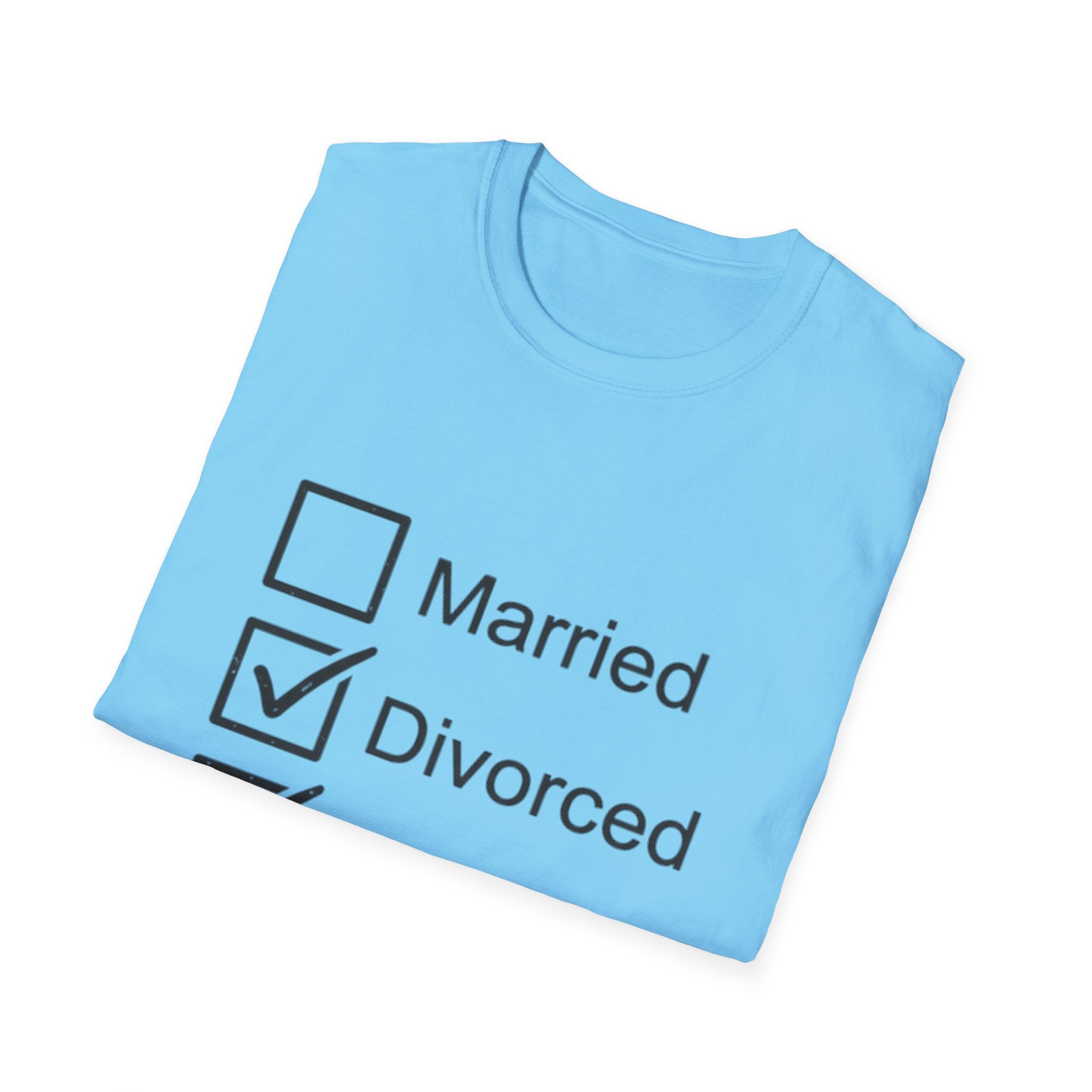 Divorced & Happy T-Shirt — 'Both B and C' Funny Checkbox Tee