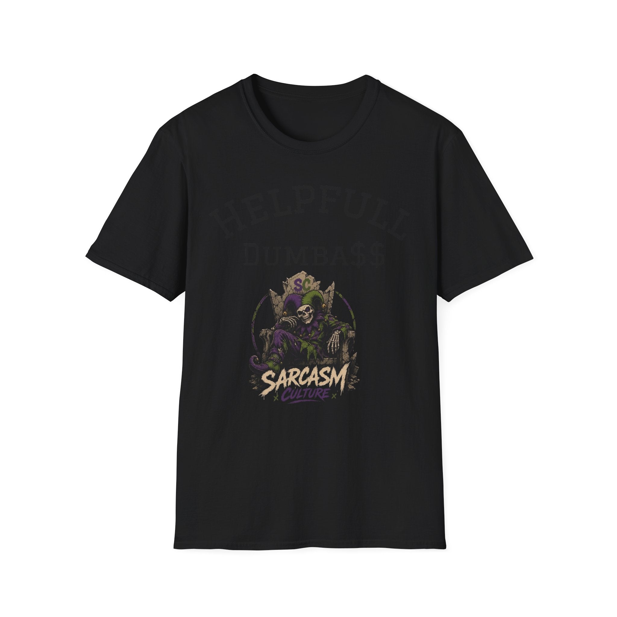 Helpful Dumbass Graphic Tee — Edgy Streetwear T-Shirt with Monster Illustration