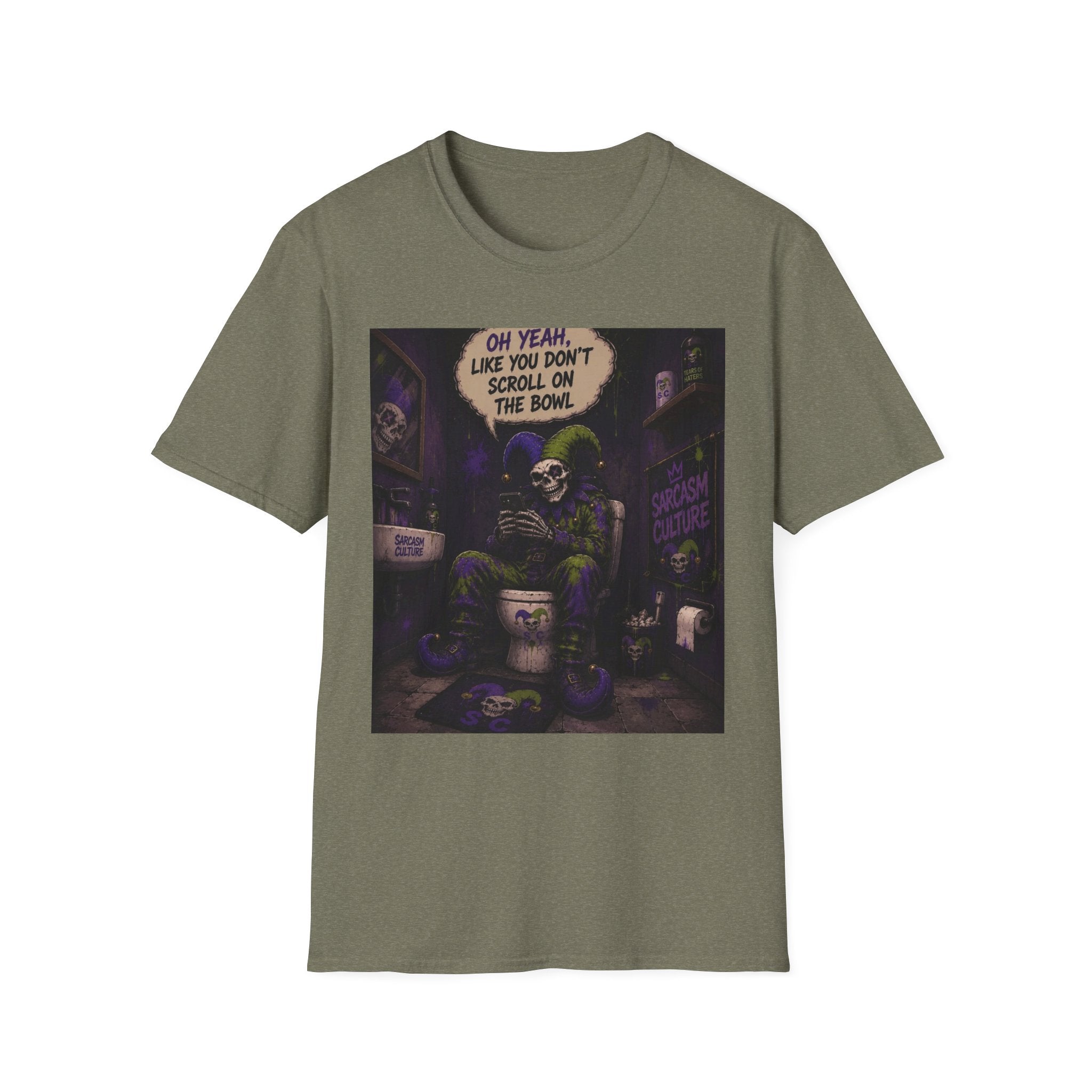 Skull Throne T-Shirt — 'Oh Yeah, Like You Don't Scroll on the Bowl' Gothic Graphic Tee