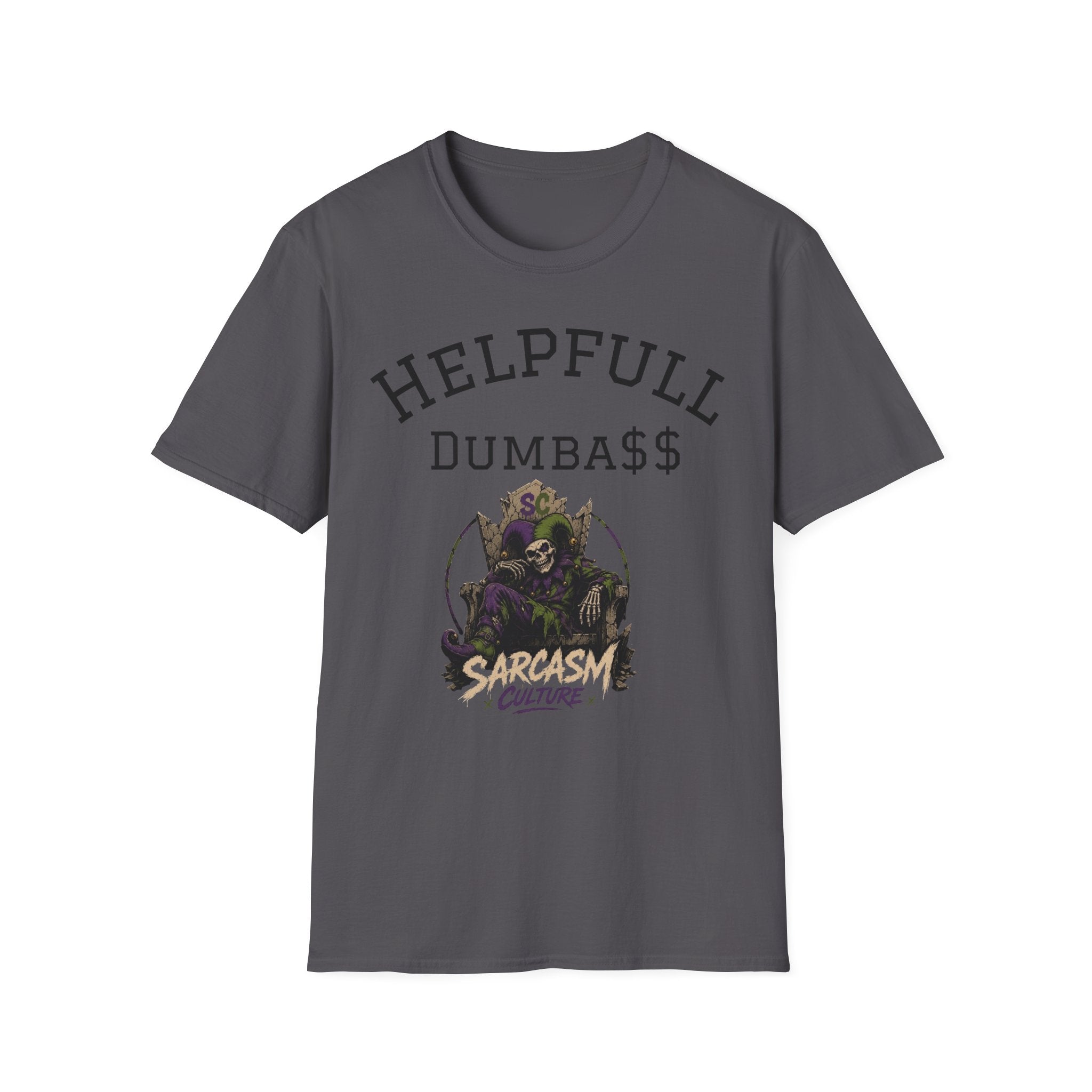 Helpful Dumbass Graphic Tee — Edgy Streetwear T-Shirt with Monster Illustration