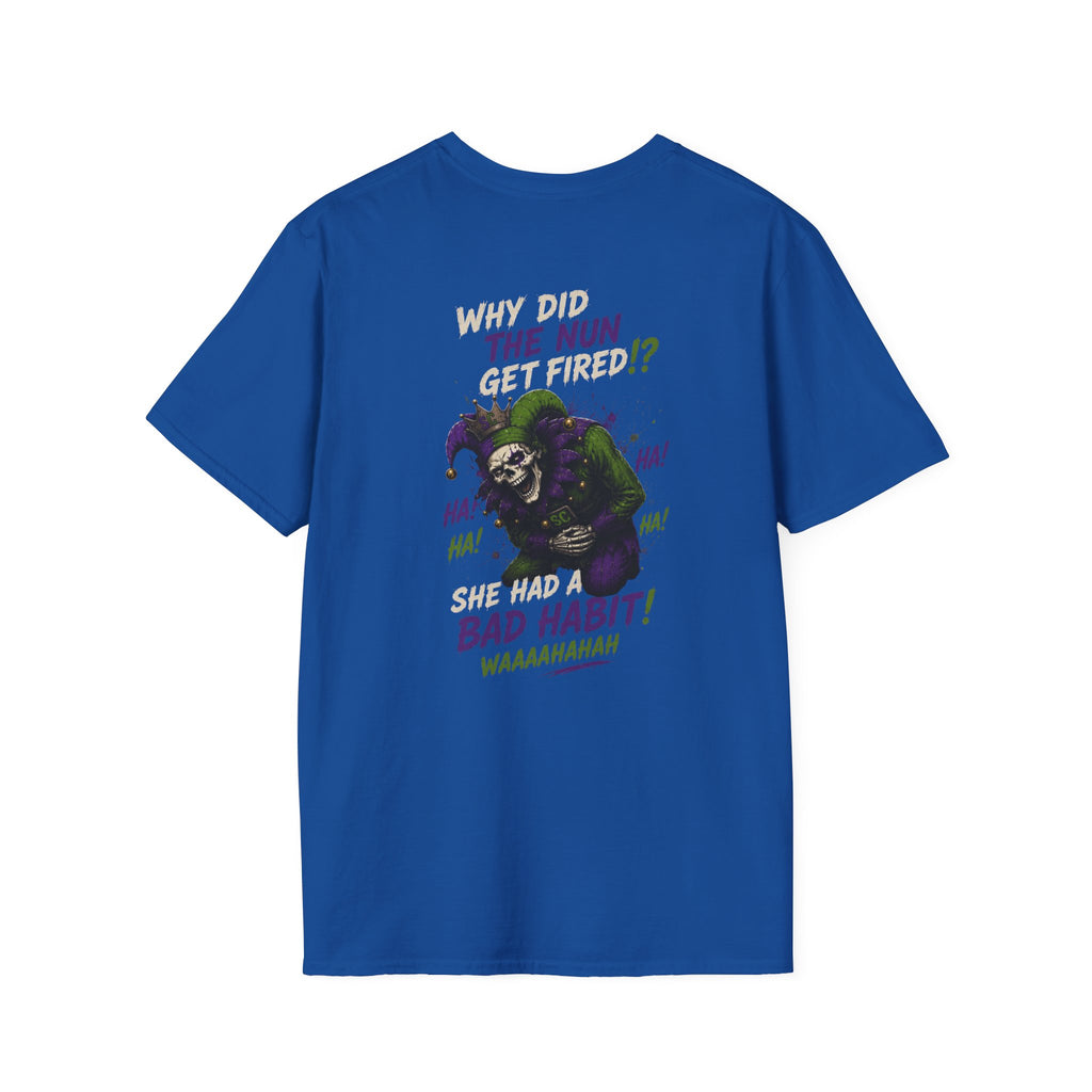 Why Did The Nun Get Fired? Graphic T-Shirt — Joker Villain Comic Art