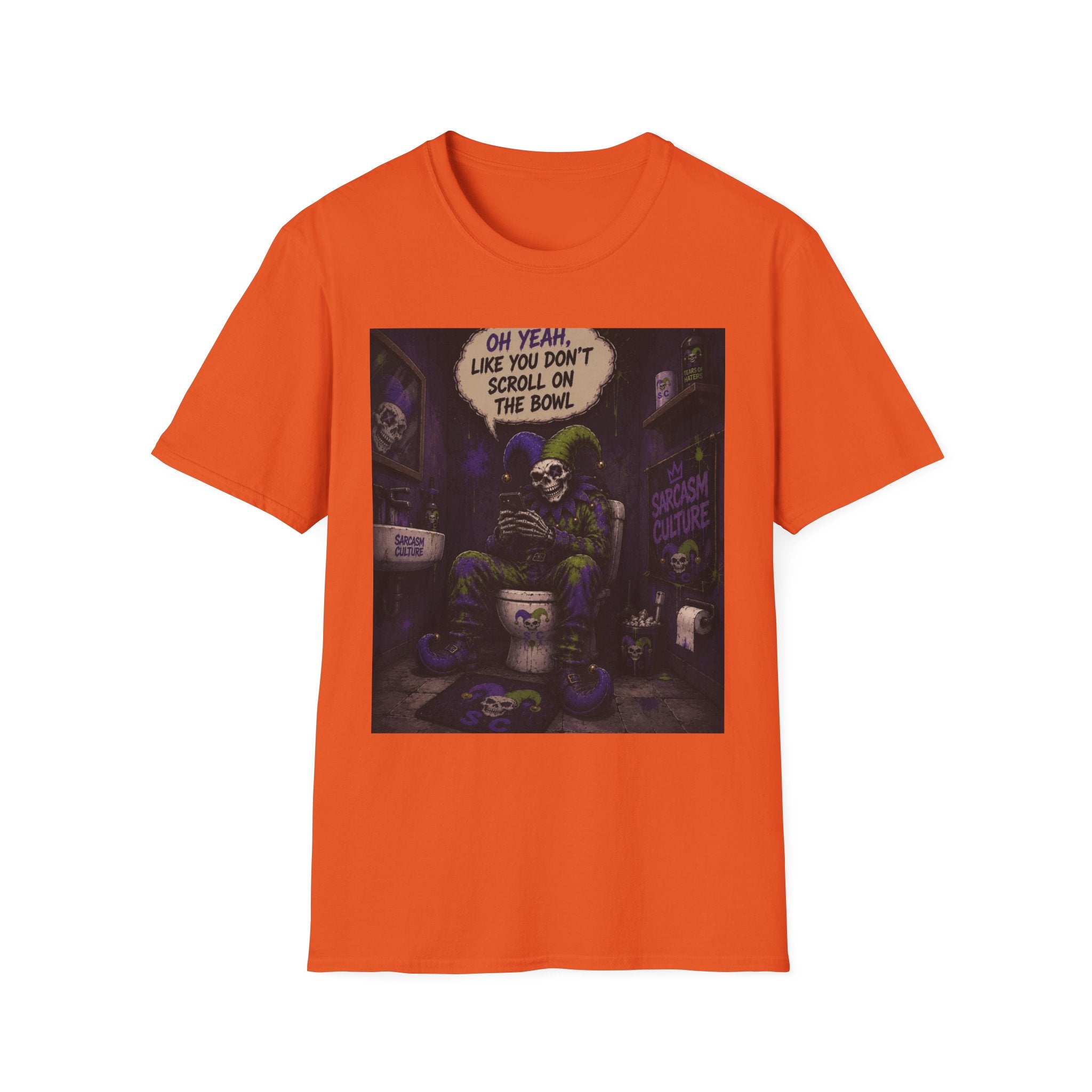 Skull Throne T-Shirt — 'Oh Yeah, Like You Don't Scroll on the Bowl' Gothic Graphic Tee