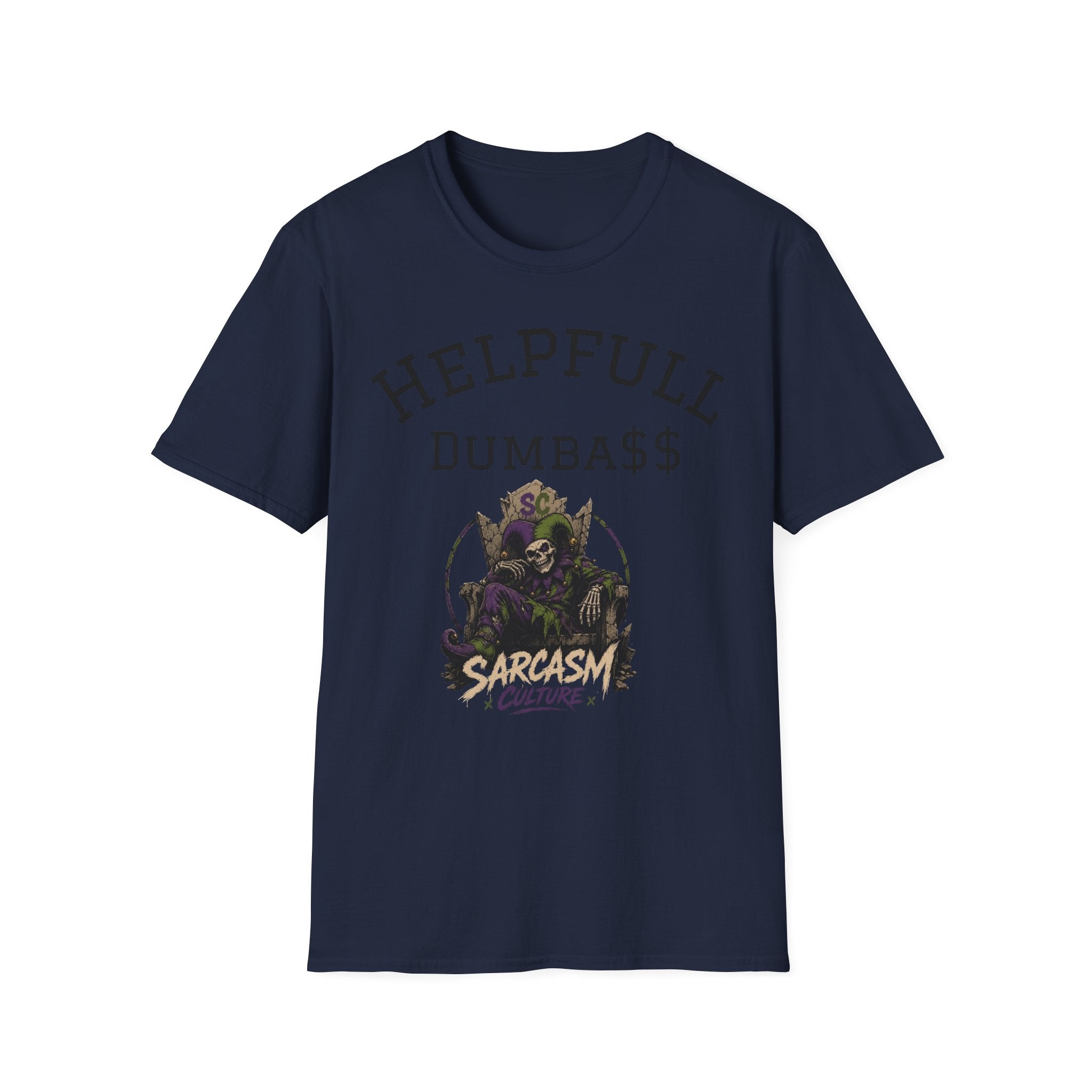 Helpful Dumbass Graphic Tee — Edgy Streetwear T-Shirt with Monster Illustration
