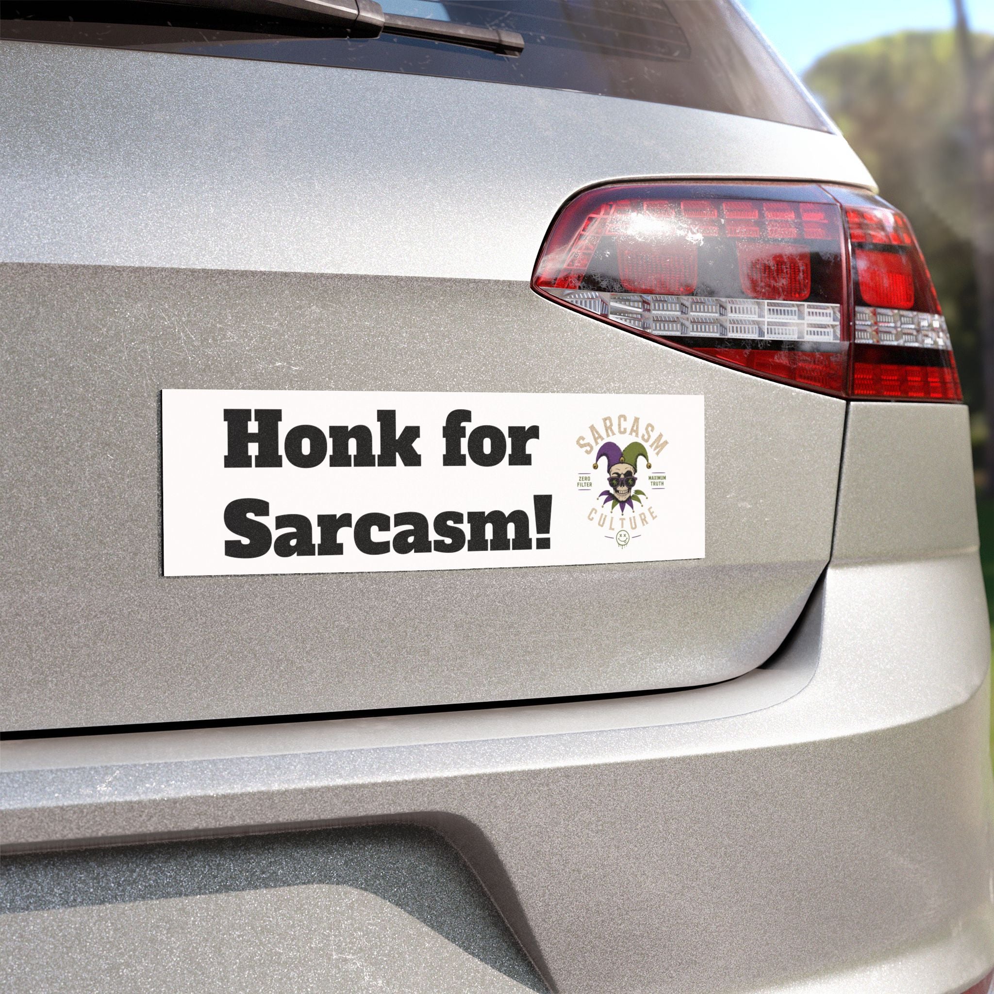 Car Magnet — "Honk for Sarcasm!" Funny Bumper Sticker-Style Magnet