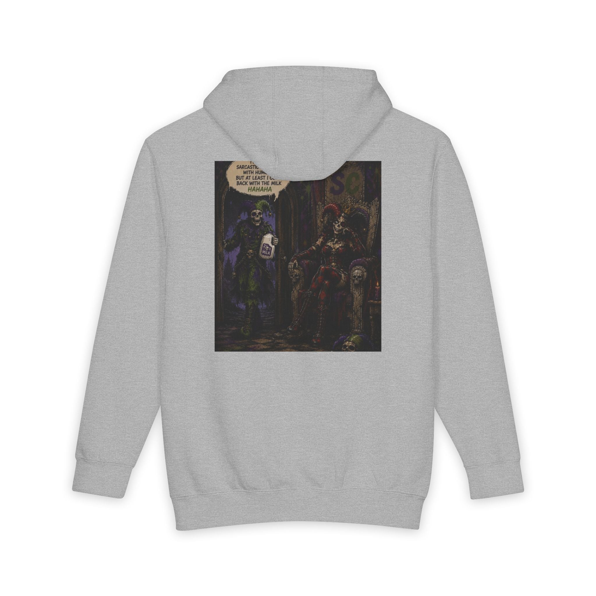 Jester Skull Hoodie - Dark Carnival Graphic Pullover (Back Print)