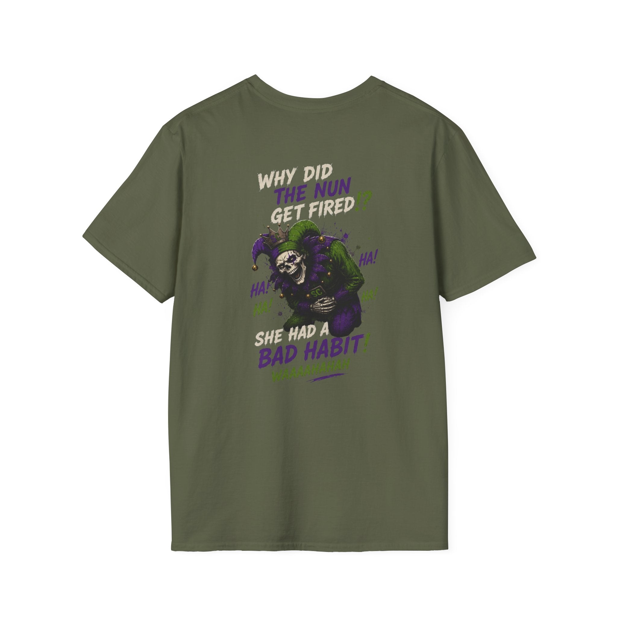Why Did The Nun Get Fired? Graphic T-Shirt — Joker Villain Comic Art
