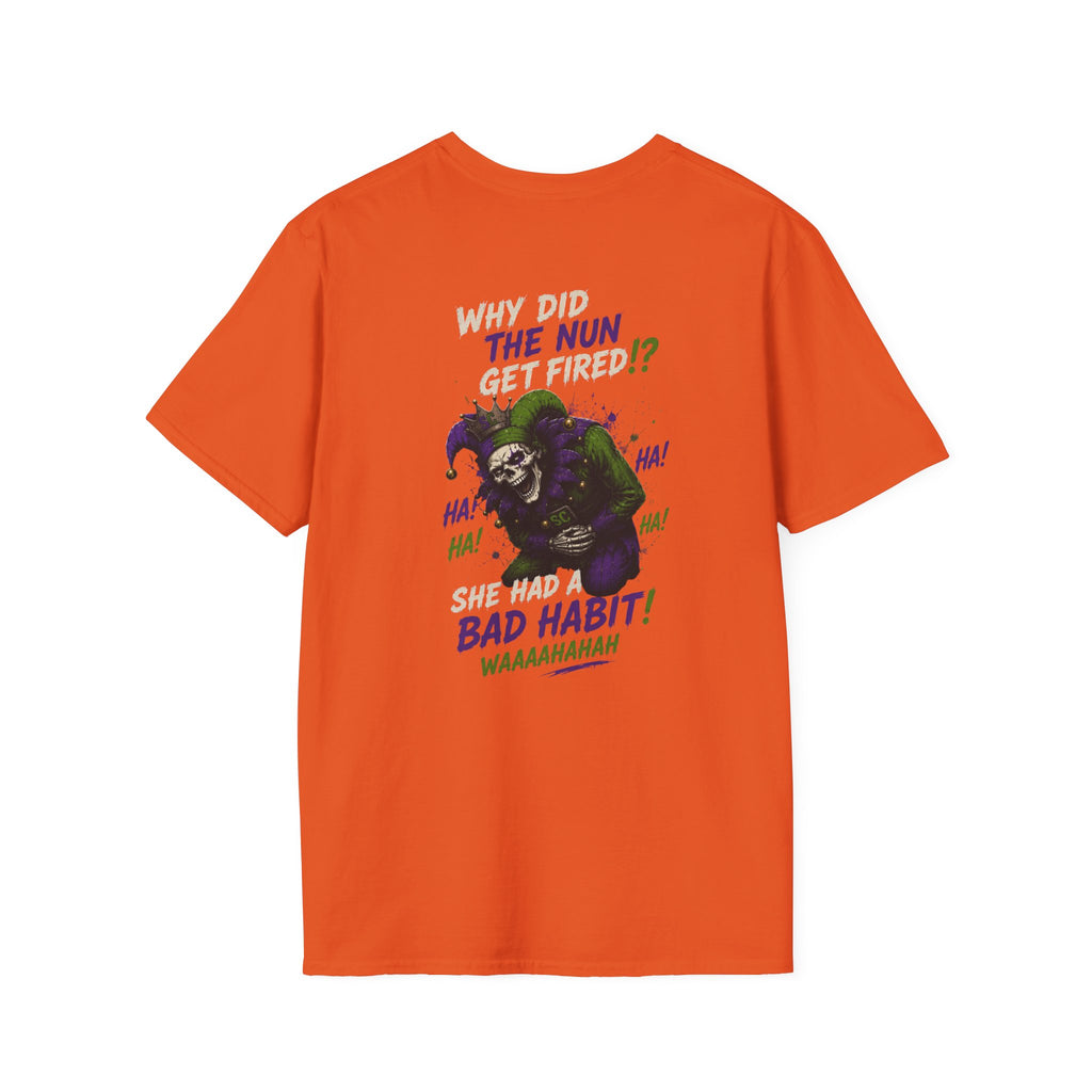 Why Did The Nun Get Fired? Graphic T-Shirt — Joker Villain Comic Art