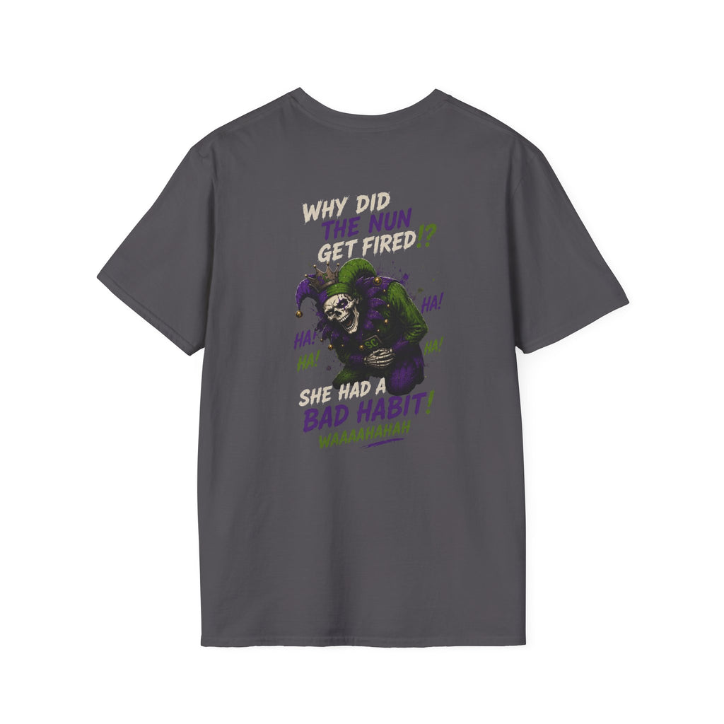 Why Did The Nun Get Fired? Graphic T-Shirt — Joker Villain Comic Art
