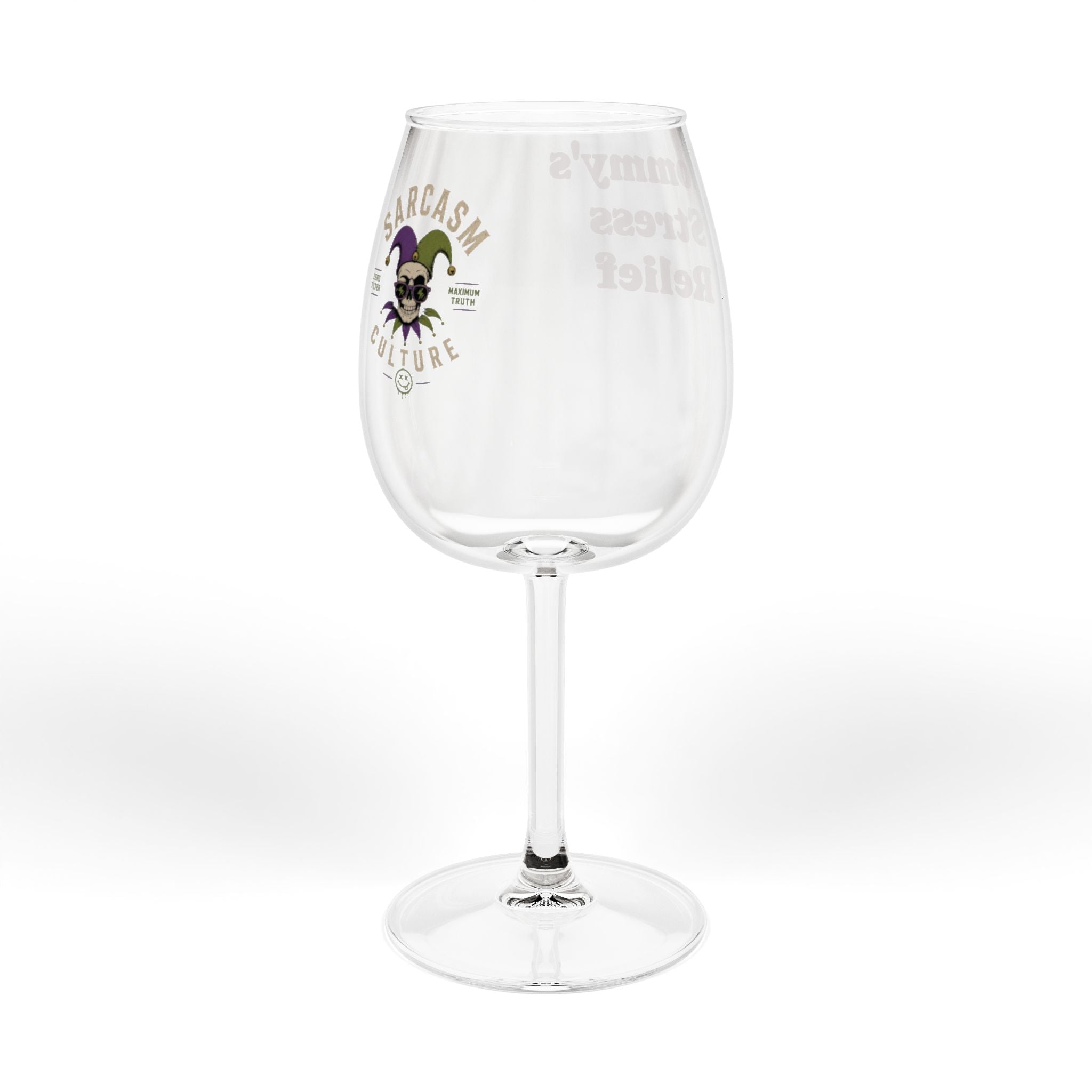 Wine Glass - "Mommy's Stress Relief" 12oz Stemmed Wine Glass, Funny Mom Gift