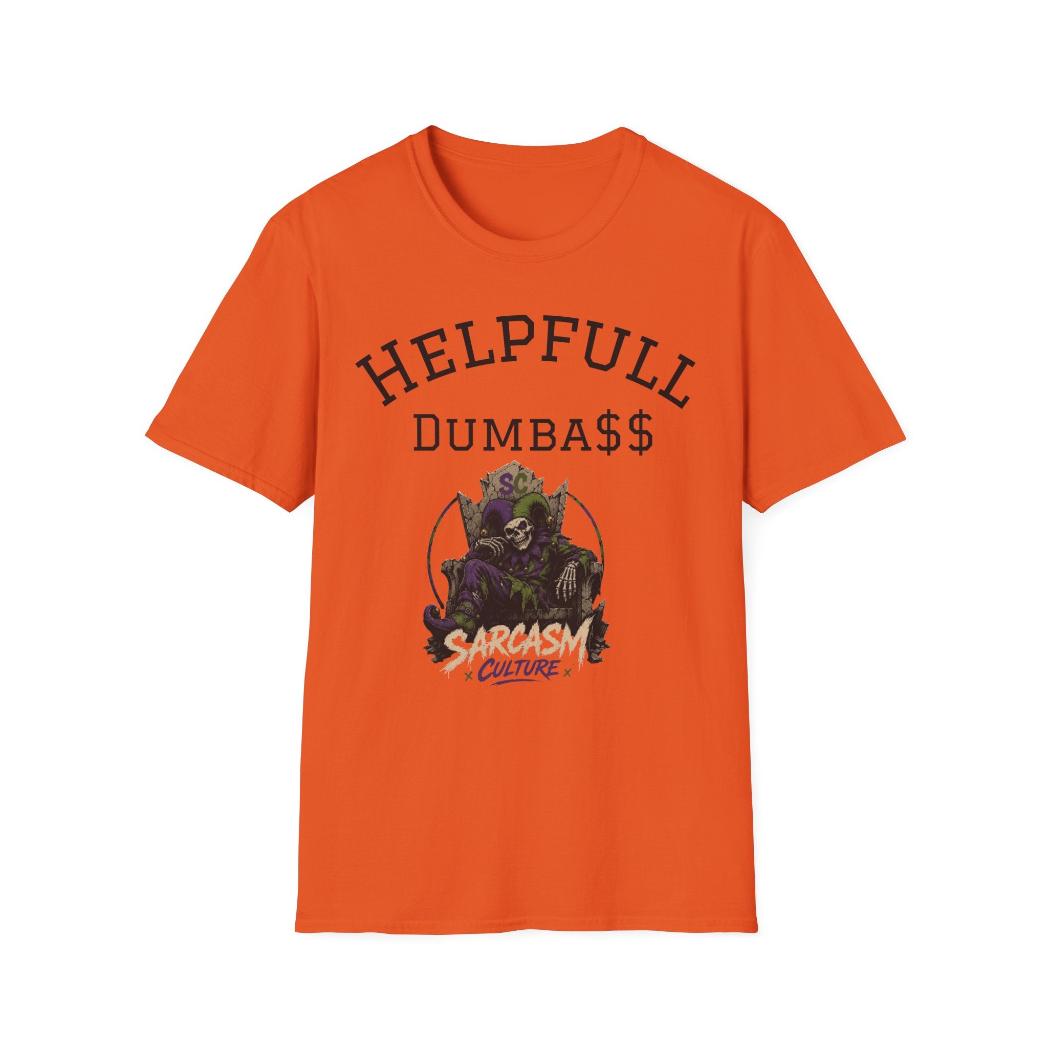 Helpful Dumbass Graphic Tee — Edgy Streetwear T-Shirt with Monster Illustration