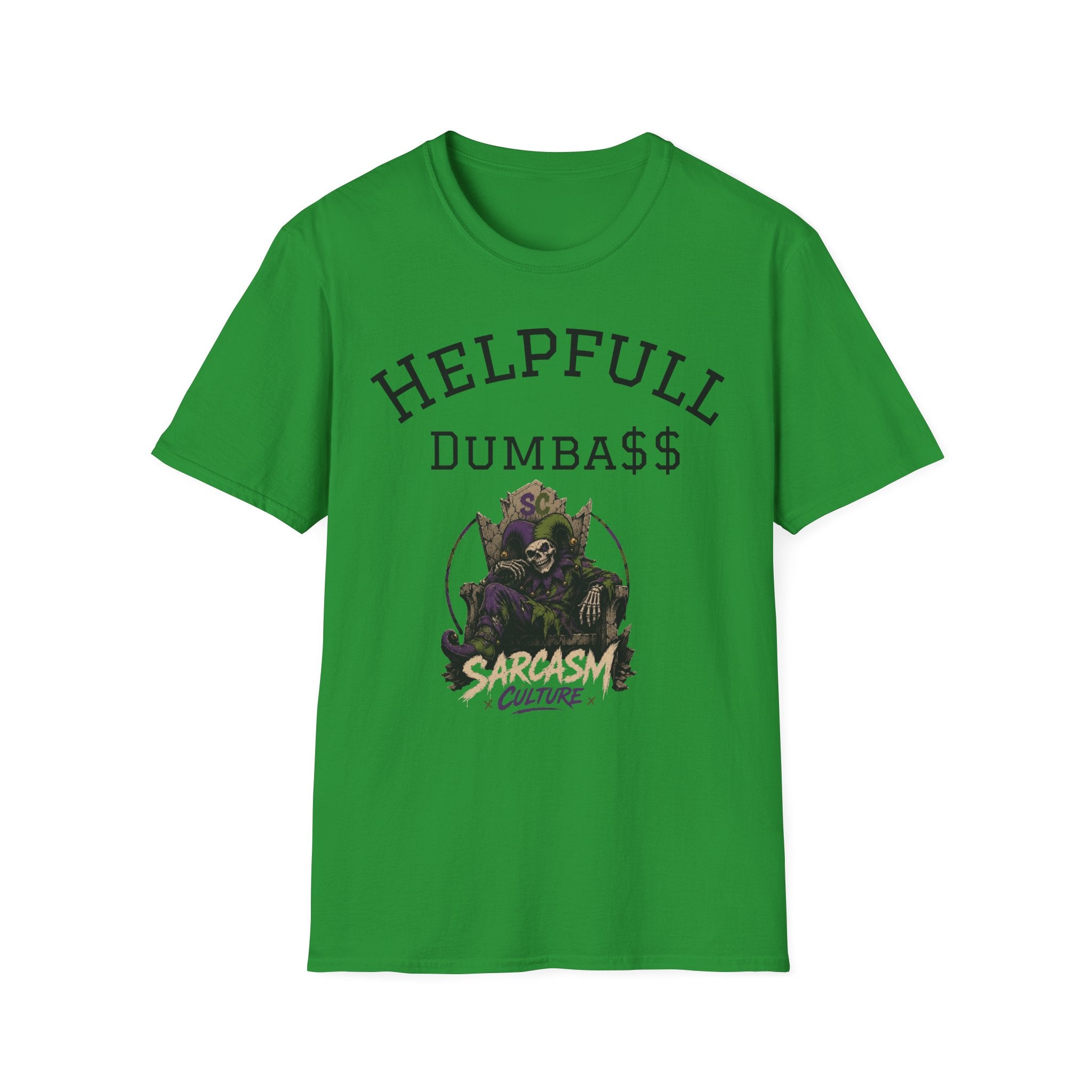 Helpful Dumbass Graphic Tee — Edgy Streetwear T-Shirt with Monster Illustration
