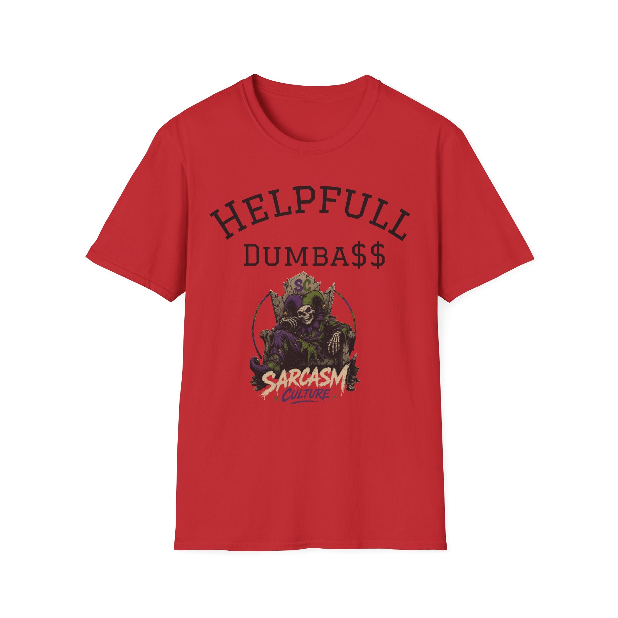 Helpful Dumbass Graphic Tee — Edgy Streetwear T-Shirt with Monster Illustration