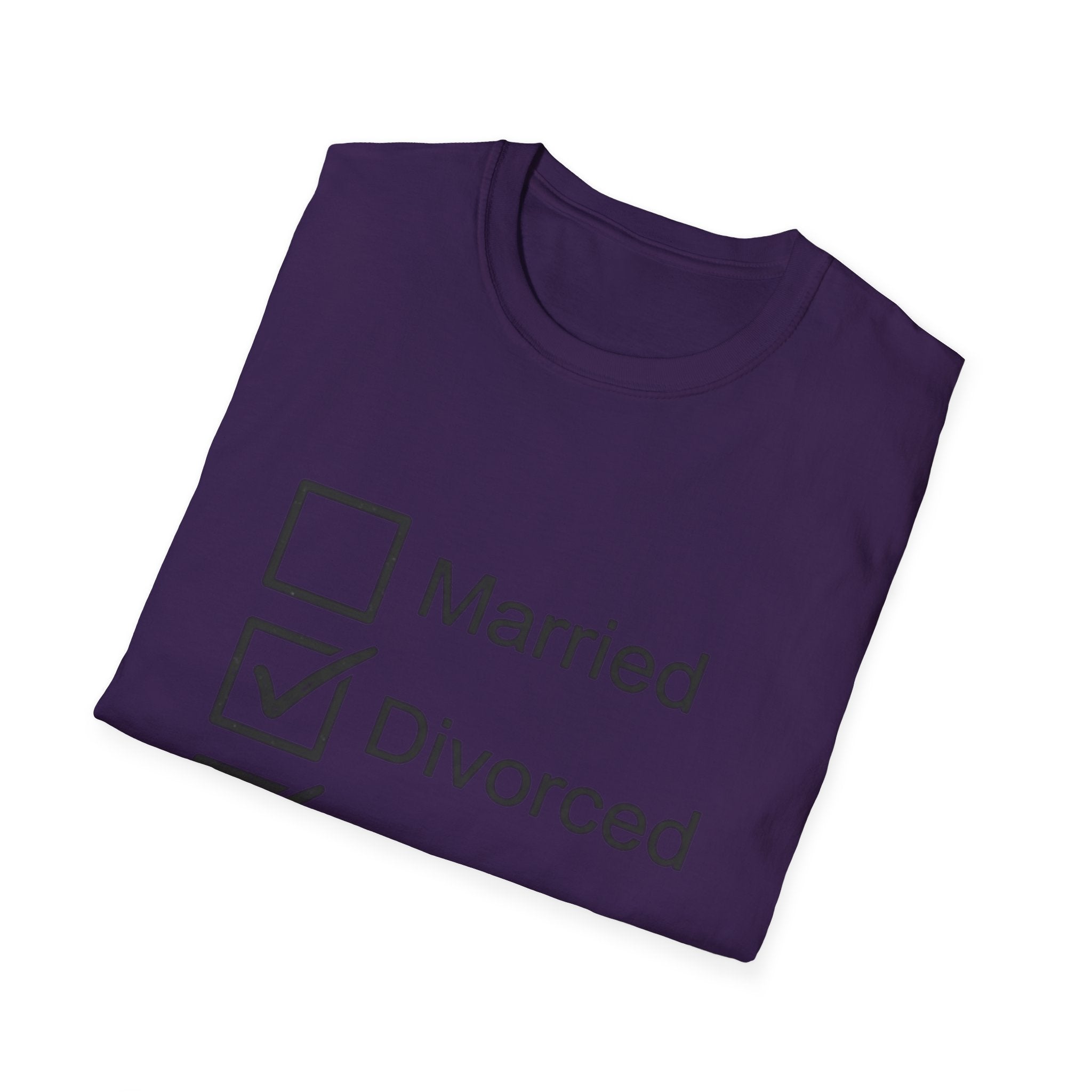 Divorced & Happy T-Shirt — 'Both B and C' Funny Checkbox Tee