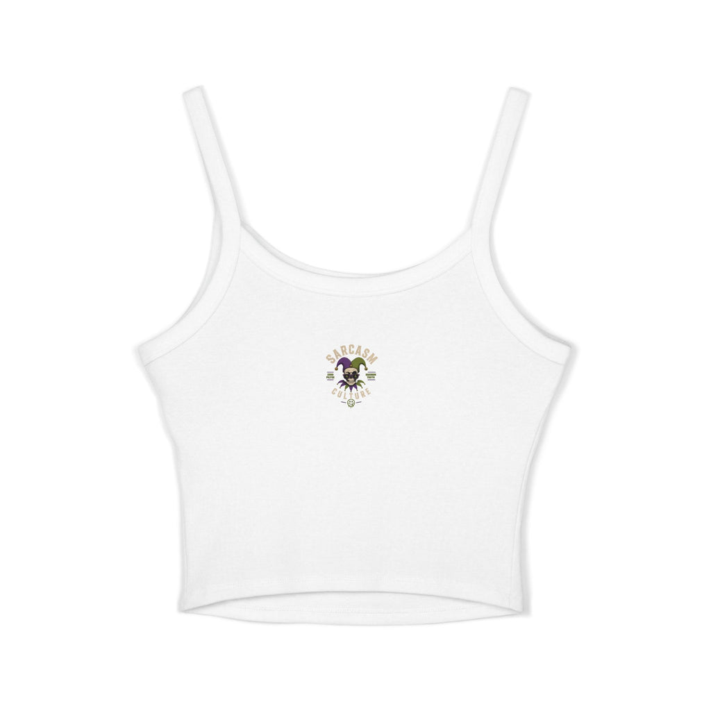 Jester Skull "How Stupid?!?" Spaghetti Strap Tank Top