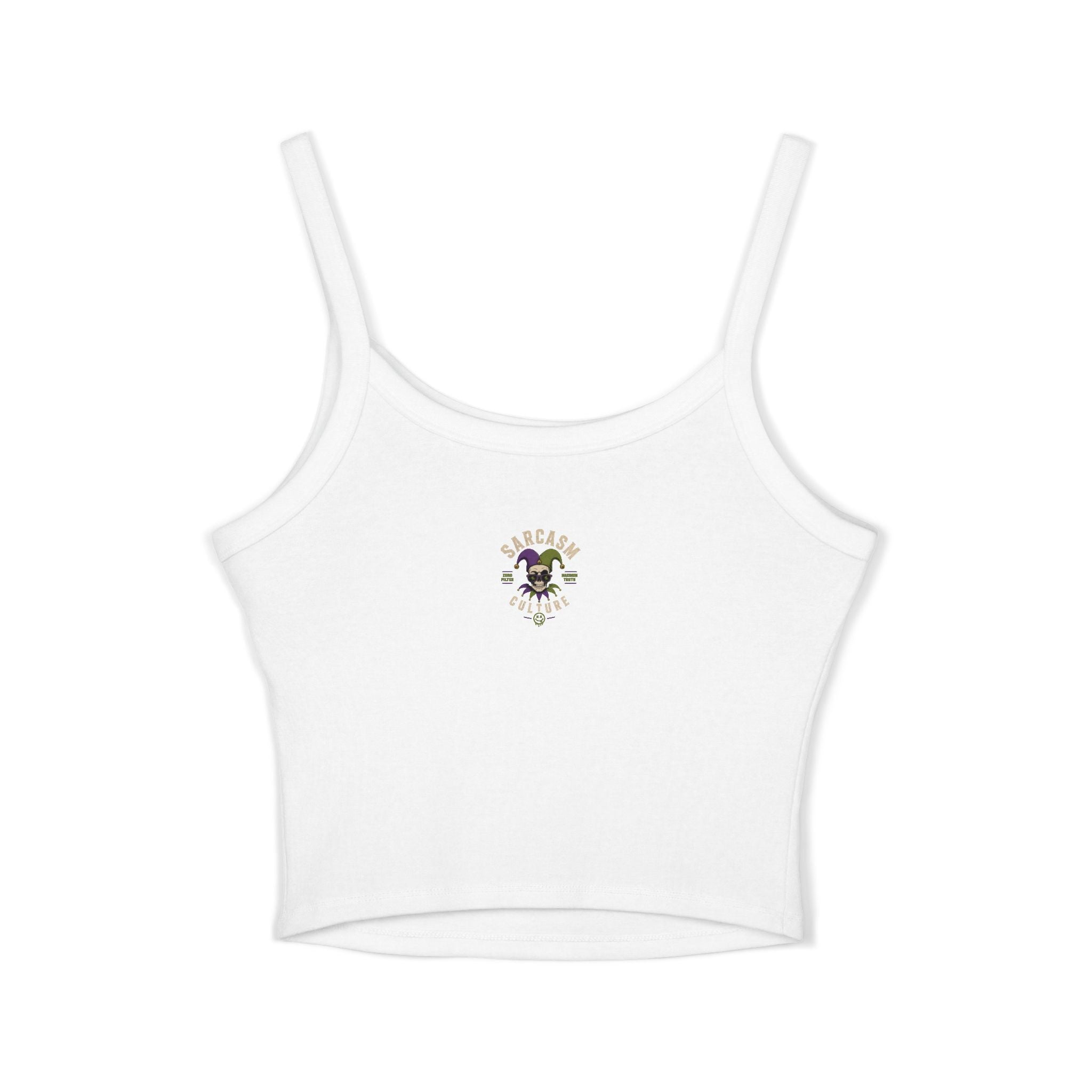 Jester Skull "How Stupid?!?" Spaghetti Strap Tank Top