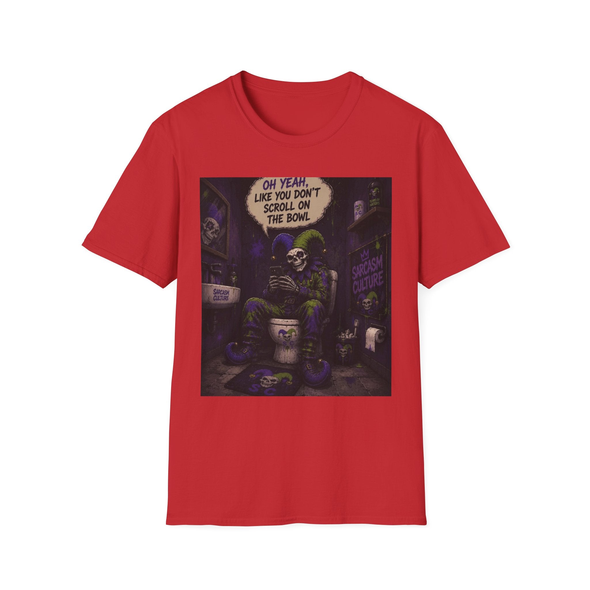 Skull Throne T-Shirt — 'Oh Yeah, Like You Don't Scroll on the Bowl' Gothic Graphic Tee