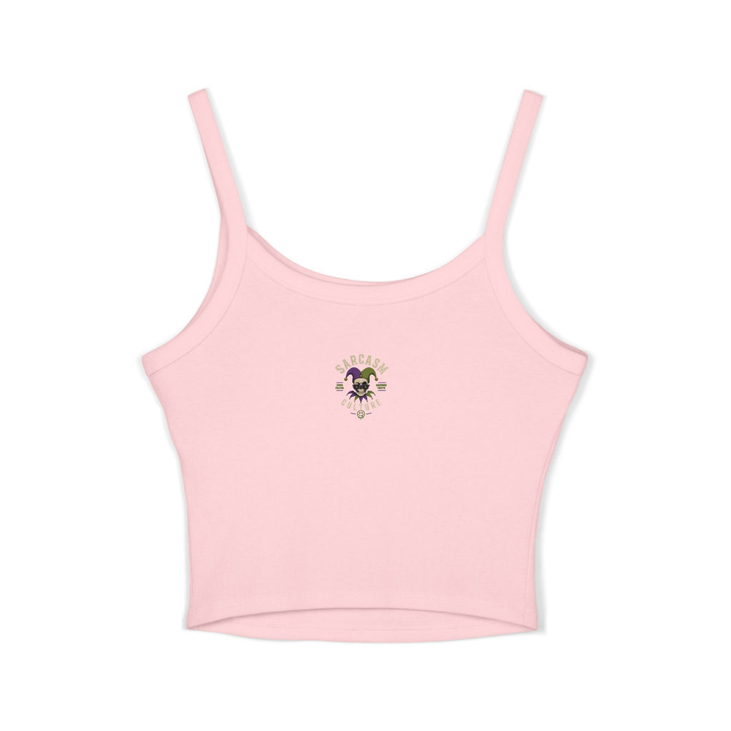 Jester Skull "How Stupid?!?" Spaghetti Strap Tank Top