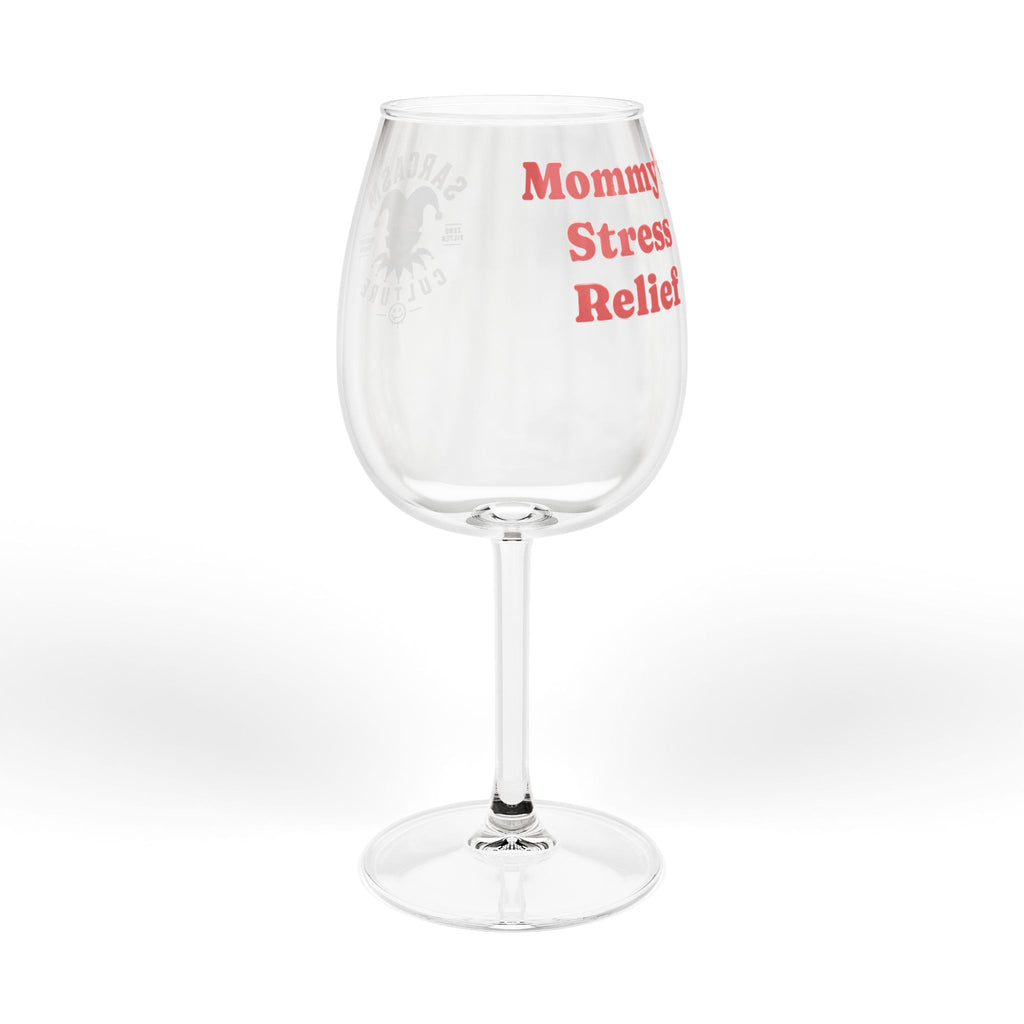 Wine Glass - "Mommy's Stress Relief" 12oz Stemmed Wine Glass, Funny Mom Gift