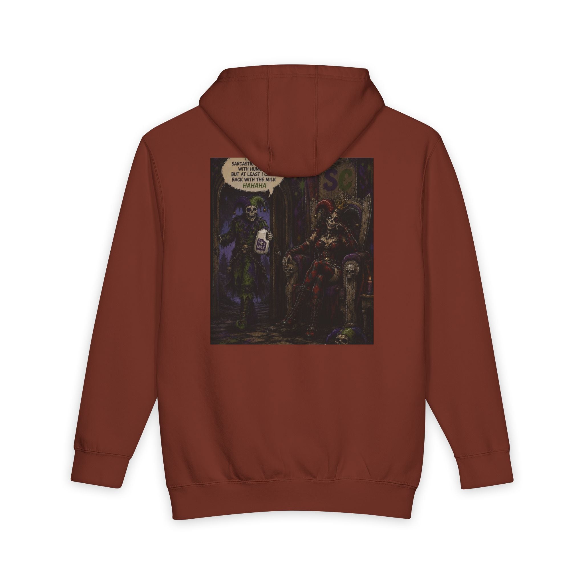 Jester Skull Hoodie - Dark Carnival Graphic Pullover (Back Print)