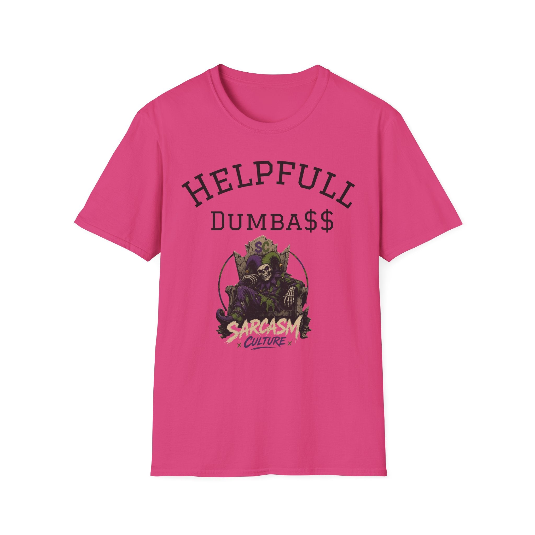 Helpful Dumbass Graphic Tee — Edgy Streetwear T-Shirt with Monster Illustration