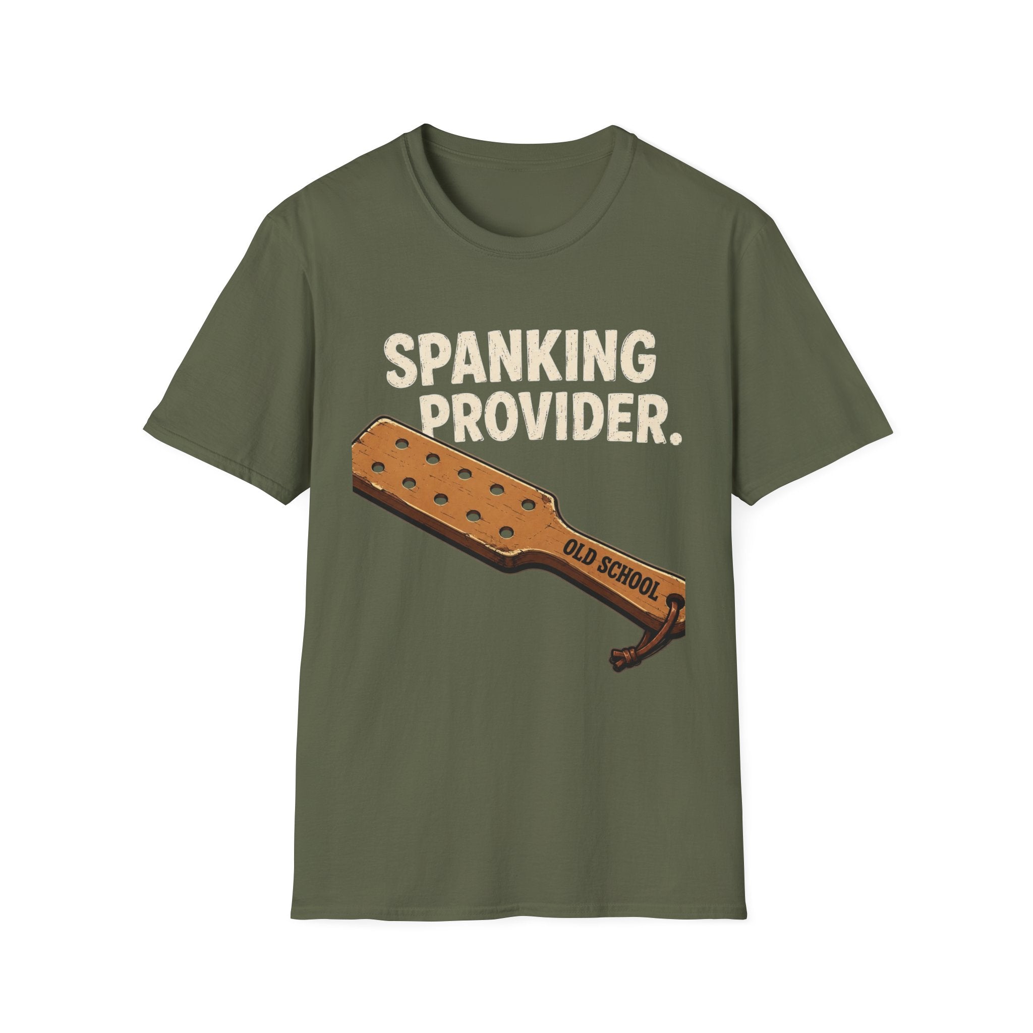 Spanking Provider T-Shirt — 'Old School' Paddle Graphic Funny Retro Tee