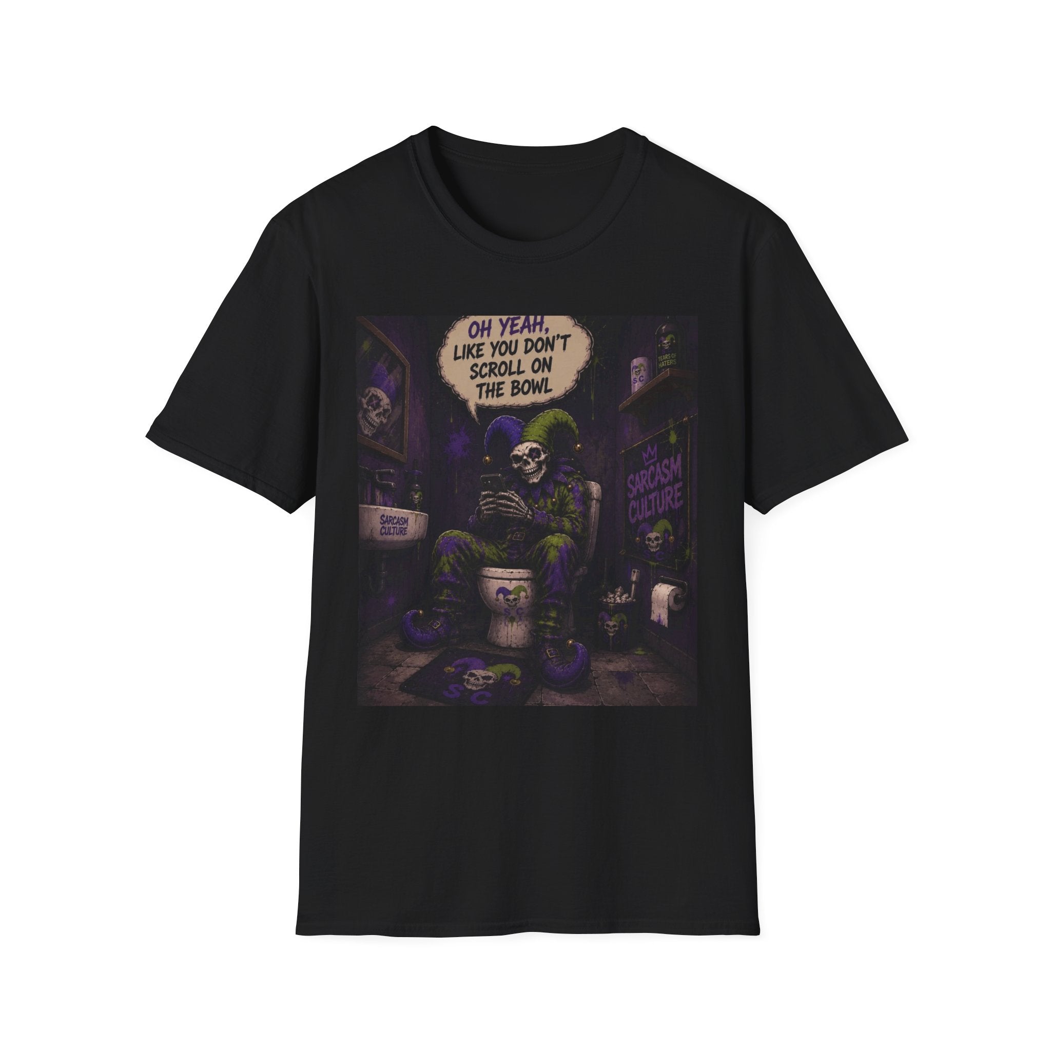 Skull Throne T-Shirt — 'Oh Yeah, Like You Don't Scroll on the Bowl' Gothic Graphic Tee