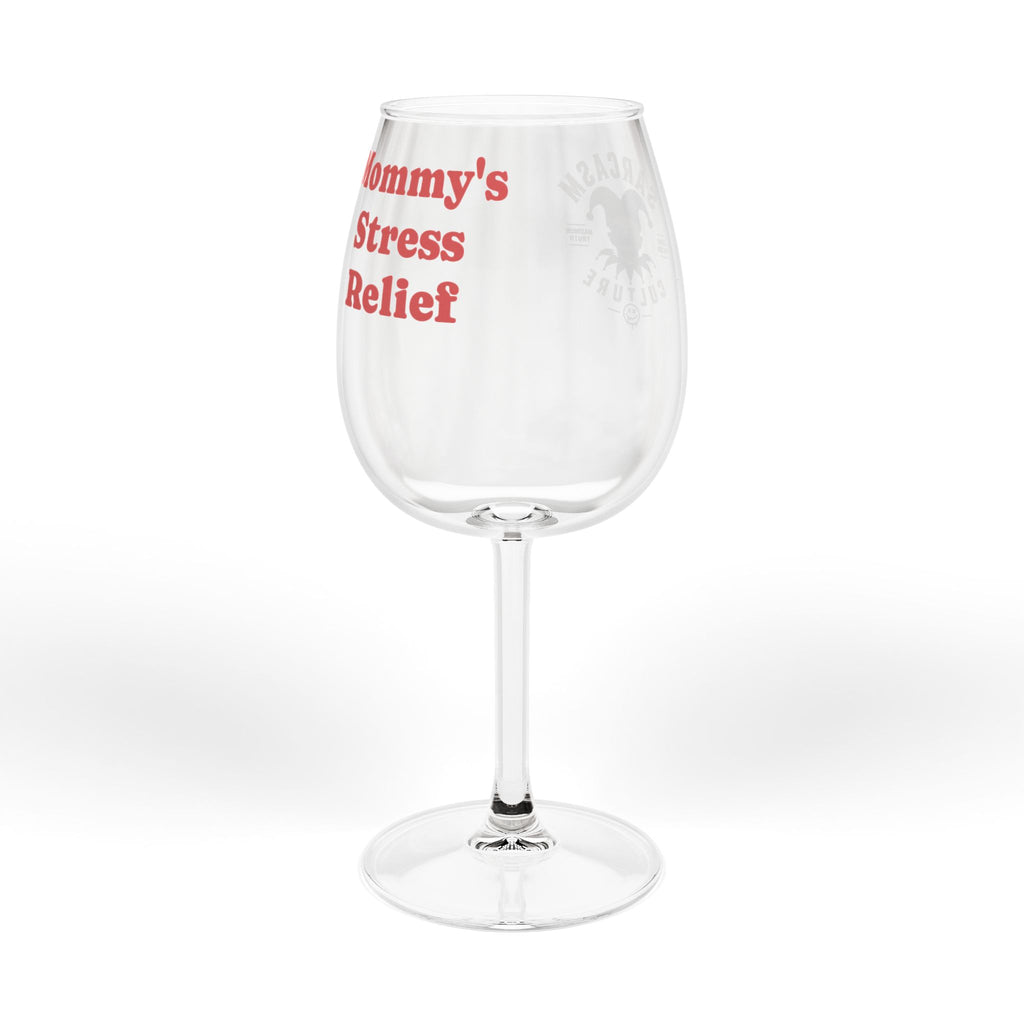 Wine Glass - "Mommy's Stress Relief" 12oz Stemmed Wine Glass, Funny Mom Gift