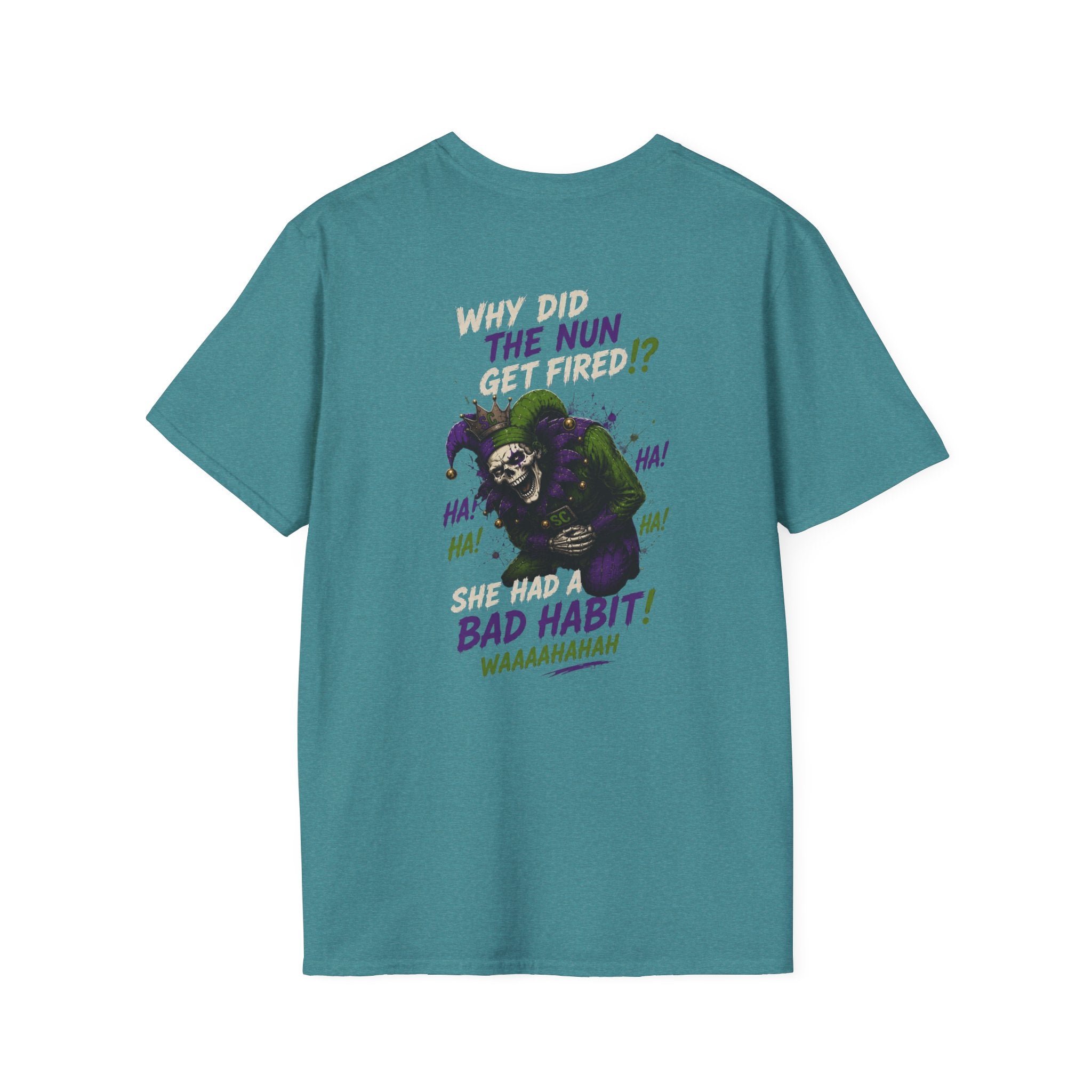 Why Did The Nun Get Fired? Graphic T-Shirt — Joker Villain Comic Art