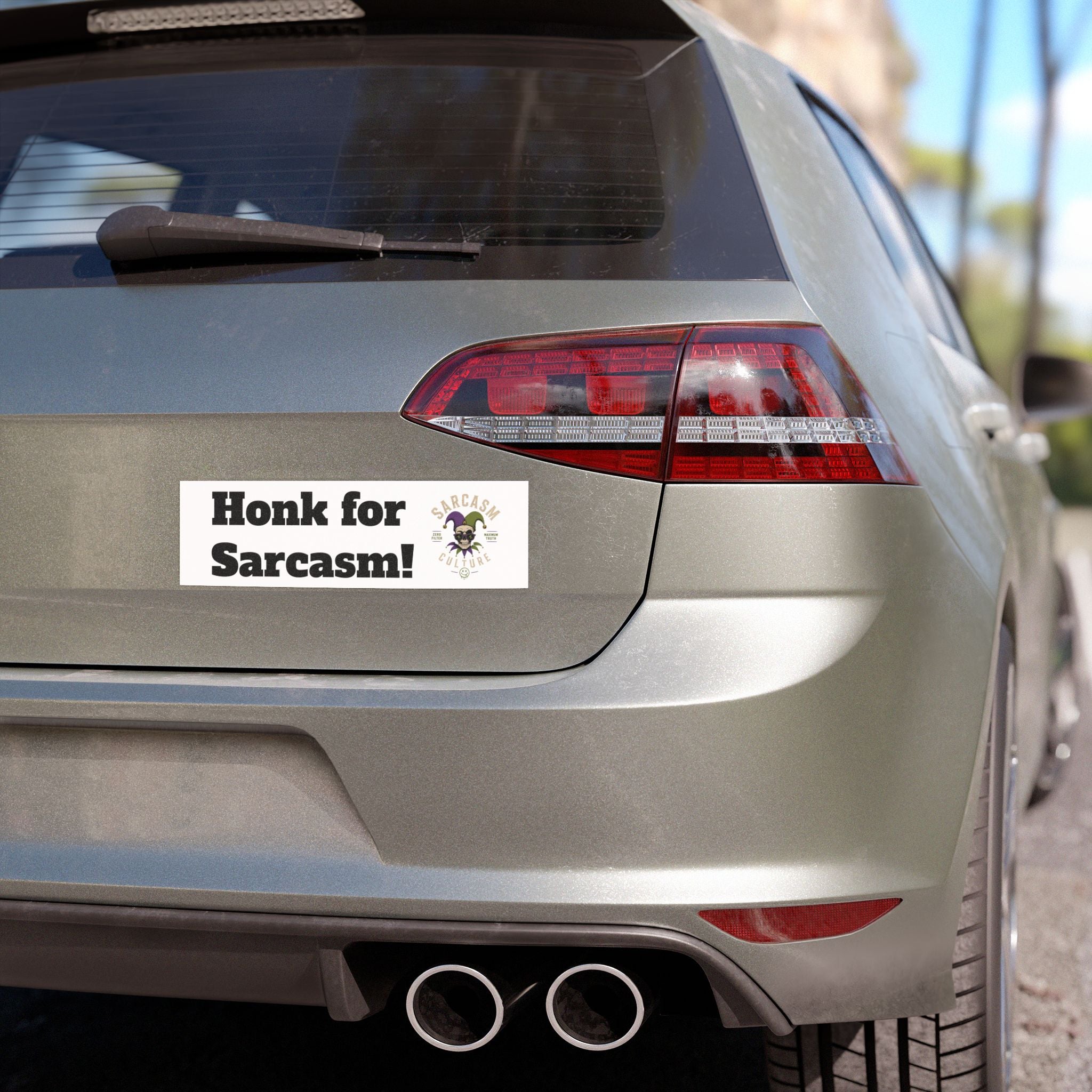 Car Magnet — "Honk for Sarcasm!" Funny Bumper Sticker-Style Magnet