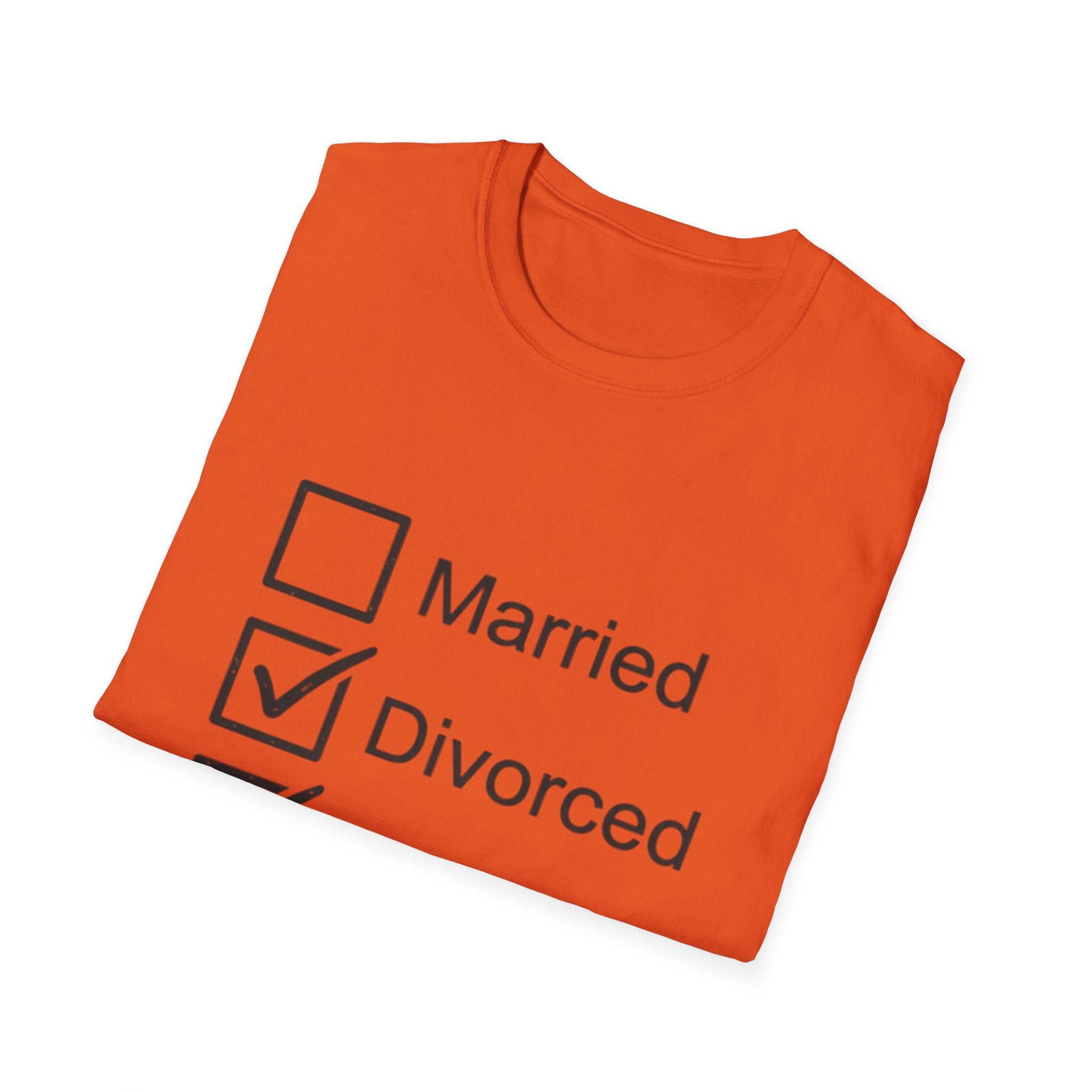 Divorced & Happy T-Shirt — 'Both B and C' Funny Checkbox Tee