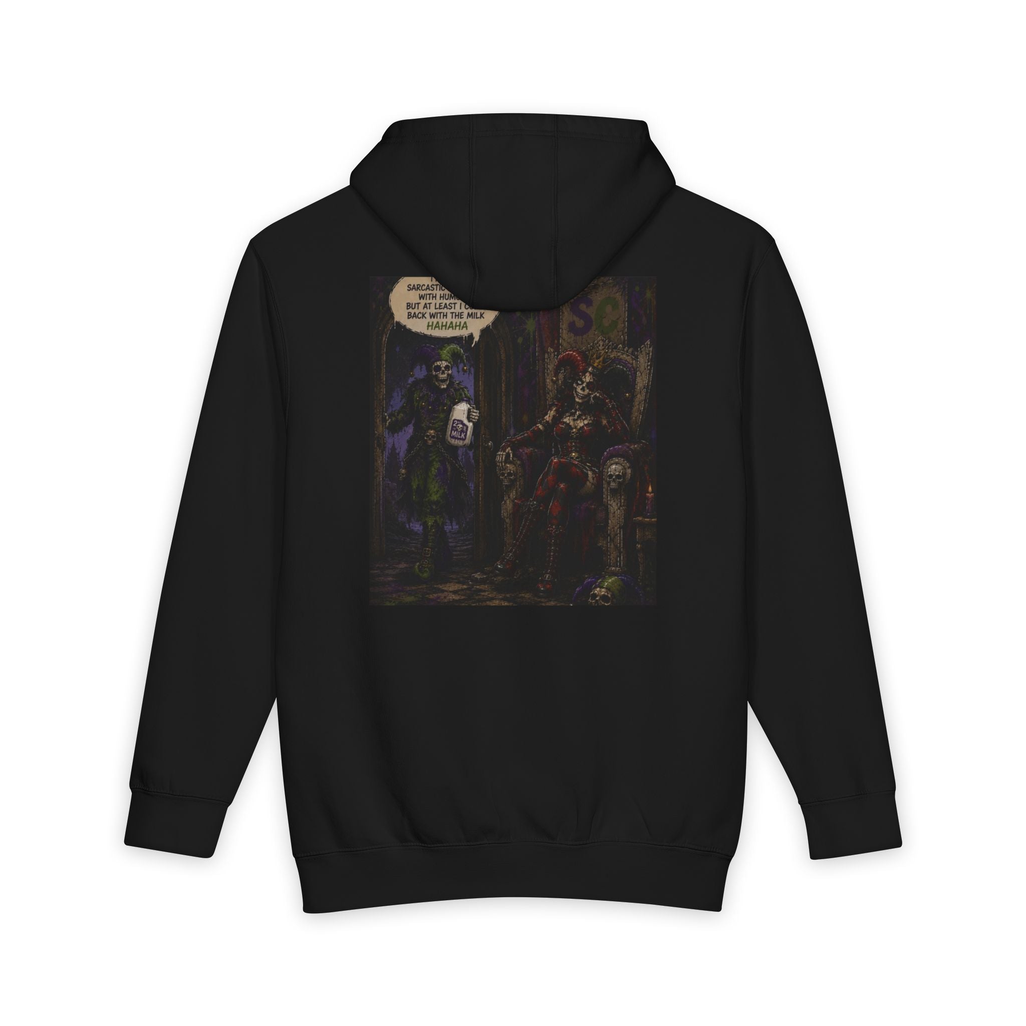 Jester Skull Hoodie - Dark Carnival Graphic Pullover (Back Print)