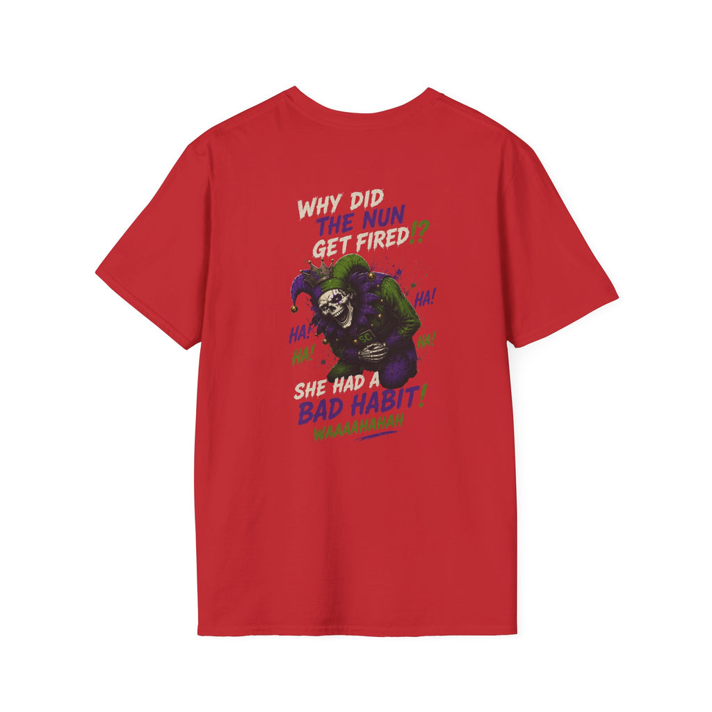 Why Did The Nun Get Fired? Graphic T-Shirt — Joker Villain Comic Art