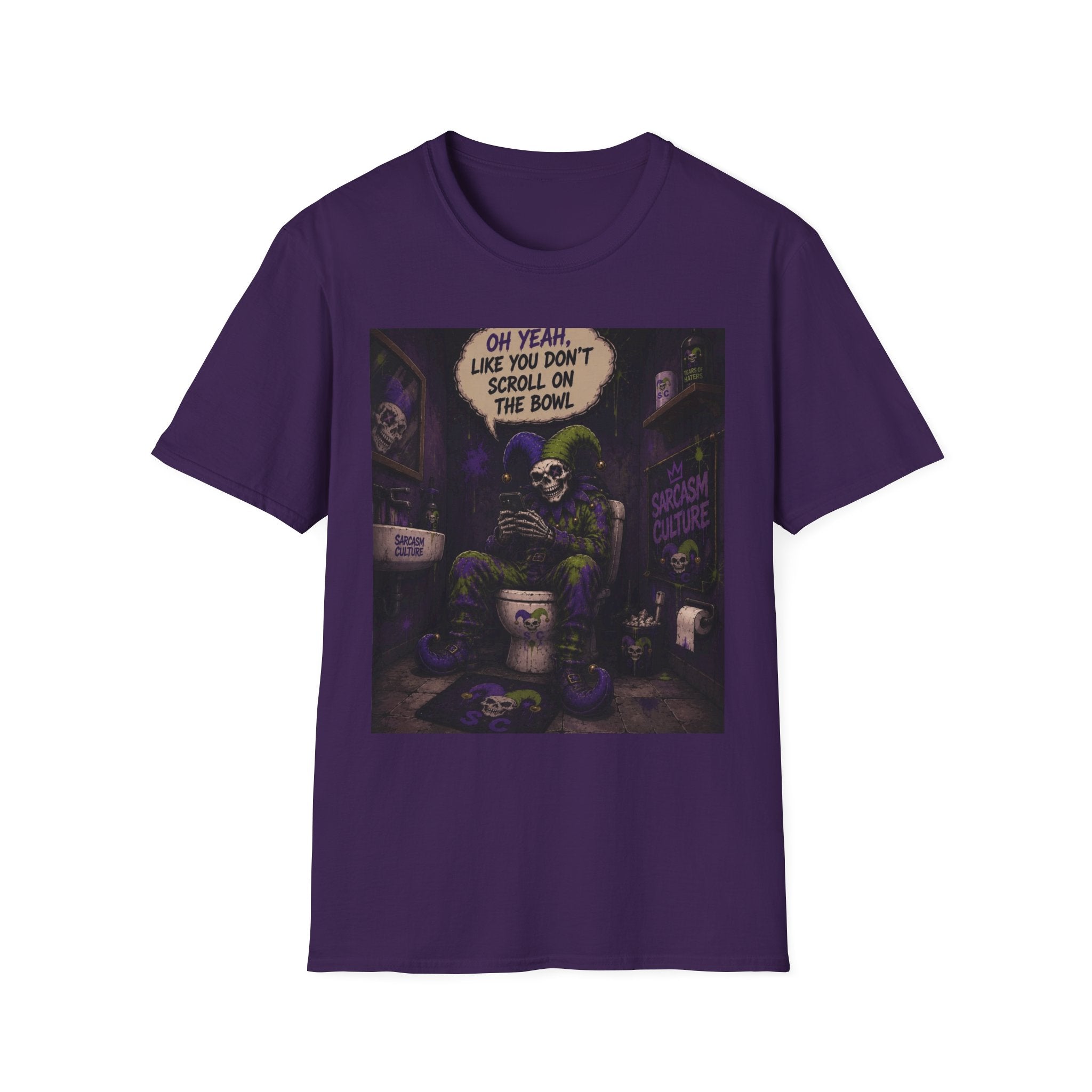 Skull Throne T-Shirt — 'Oh Yeah, Like You Don't Scroll on the Bowl' Gothic Graphic Tee