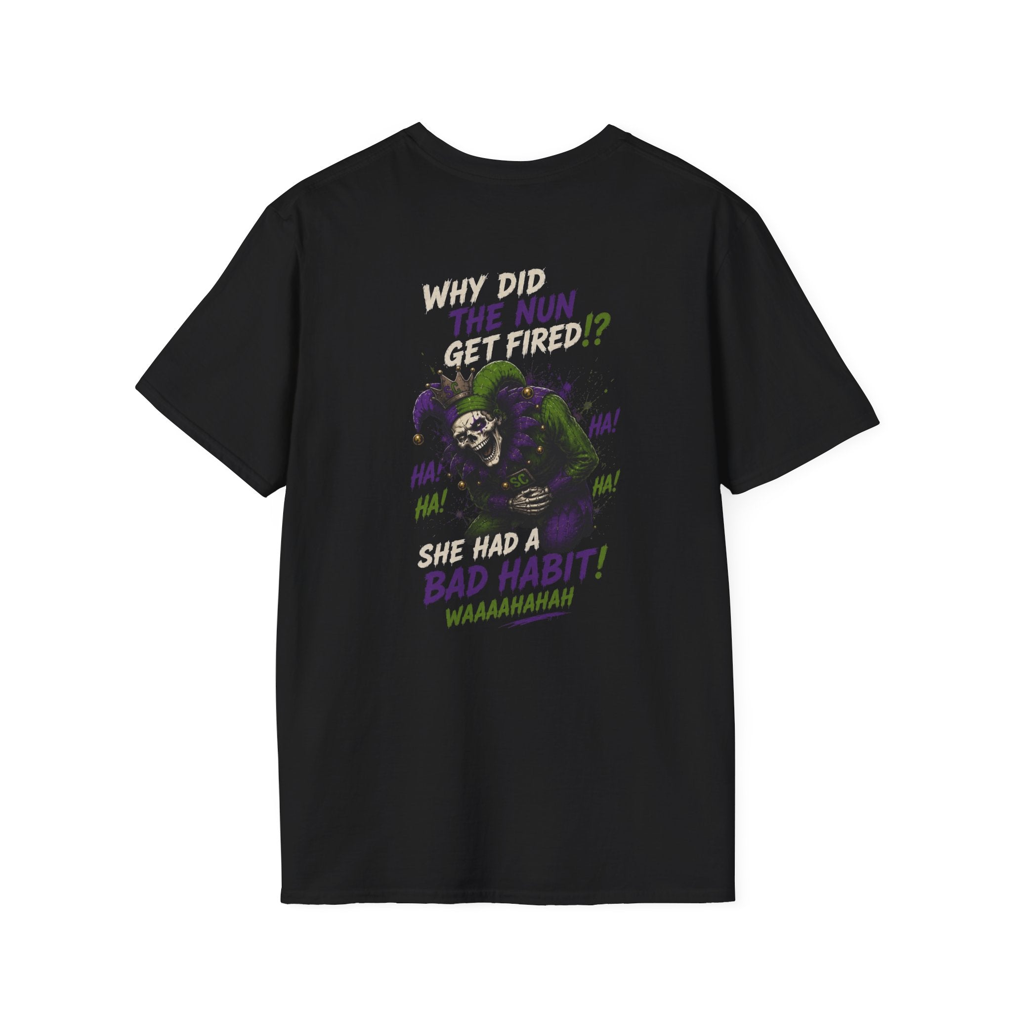 Why Did The Nun Get Fired? Graphic T-Shirt — Joker Villain Comic Art
