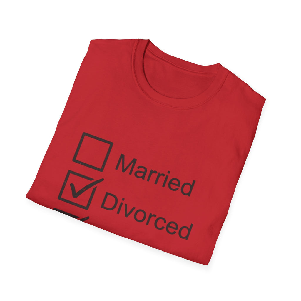 Divorced & Happy T-Shirt — 'Both B and C' Funny Checkbox Tee