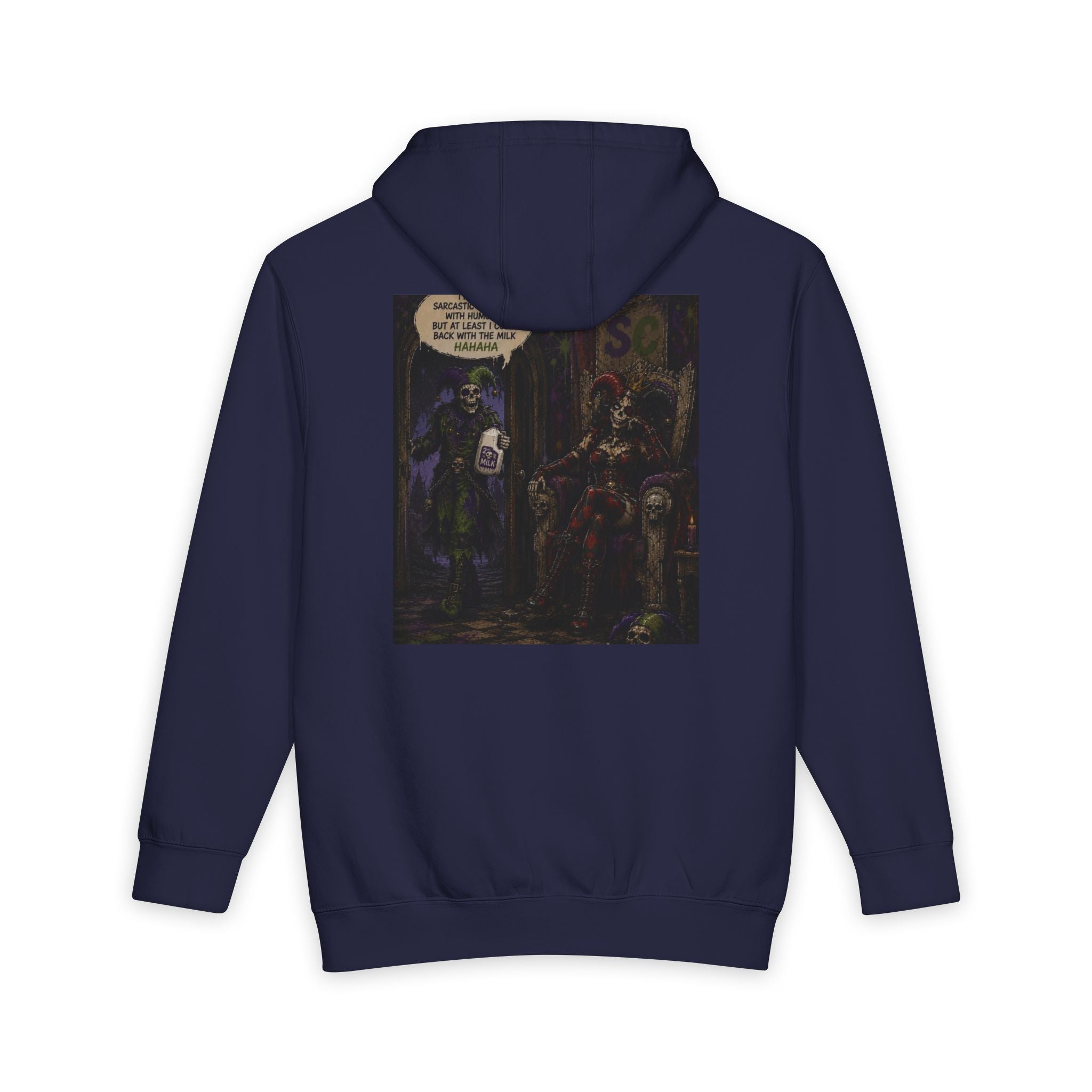 Jester Skull Hoodie - Dark Carnival Graphic Pullover (Back Print)