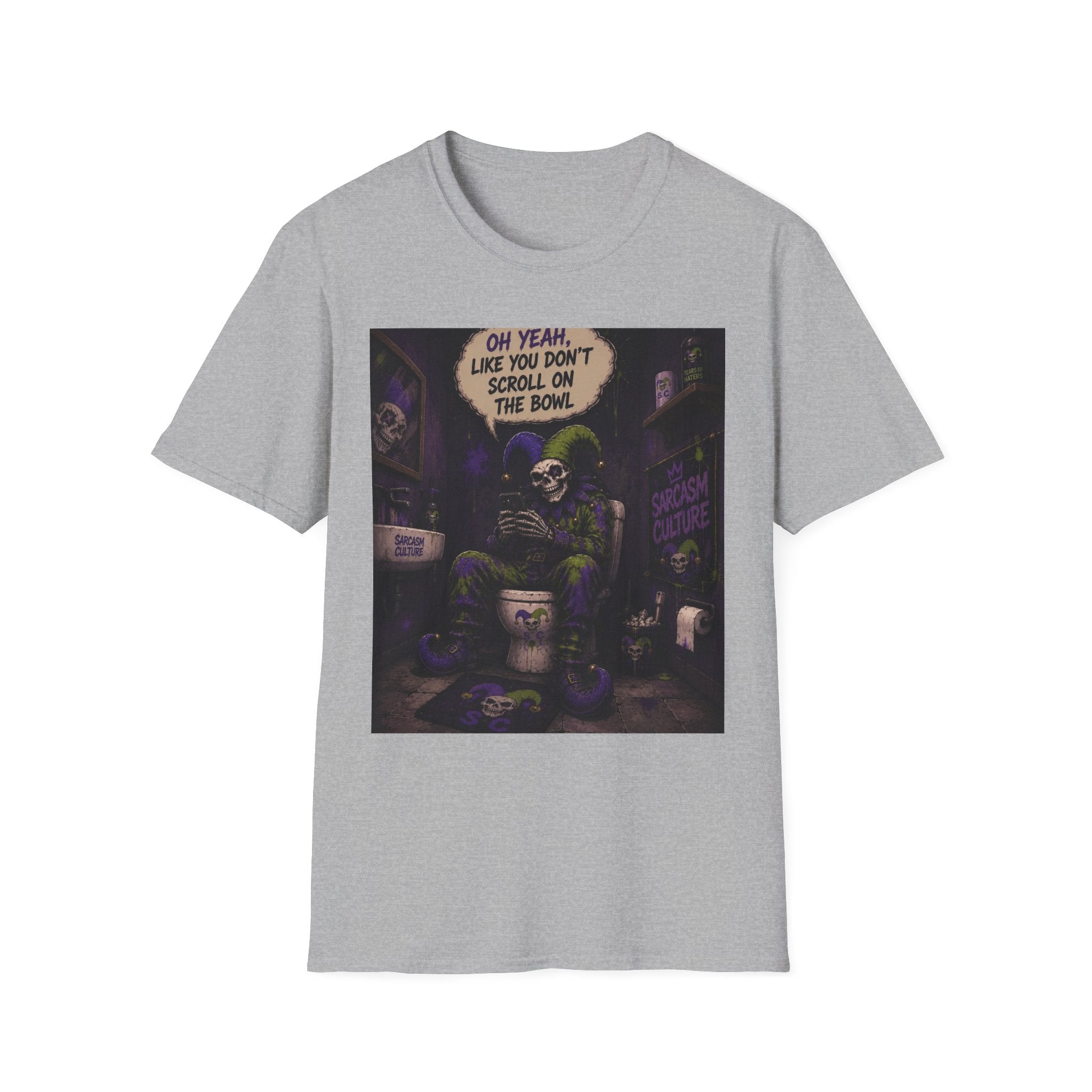 Skull Throne T-Shirt — 'Oh Yeah, Like You Don't Scroll on the Bowl' Gothic Graphic Tee