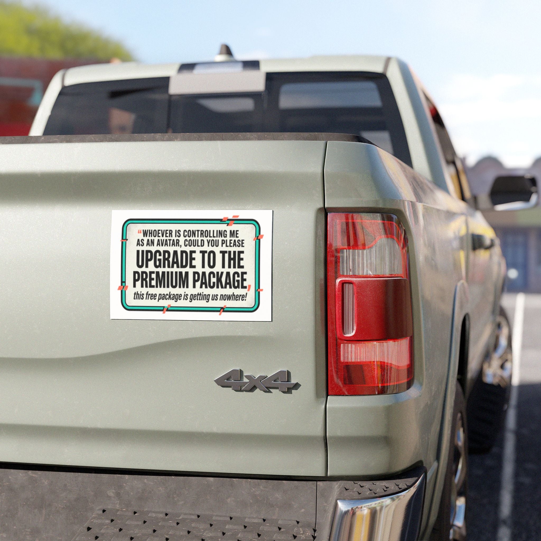Car Magnet — "Upgrade to the Premium Package" Funny Retro Quote Magnetic Sign