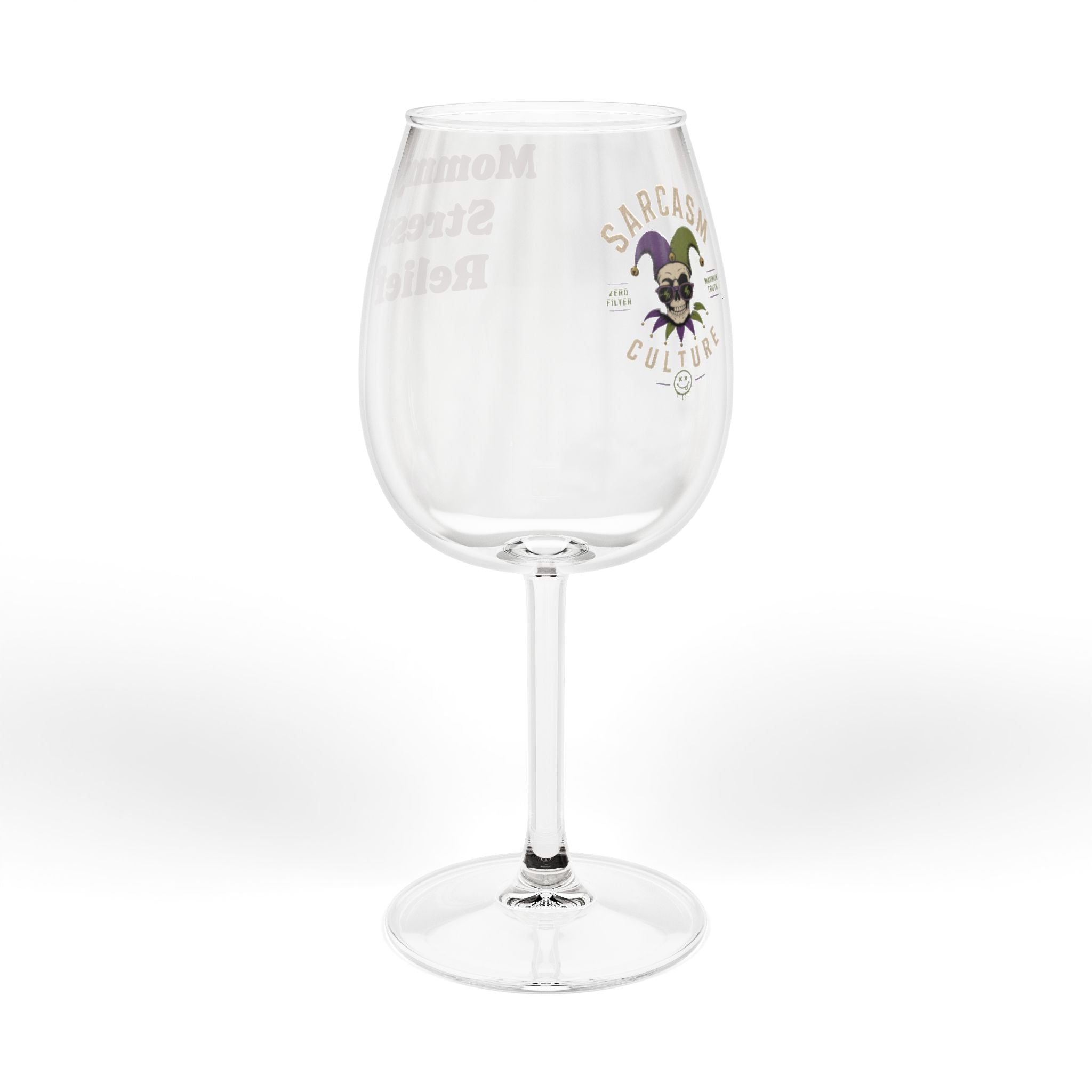 Wine Glass - "Mommy's Stress Relief" 12oz Stemmed Wine Glass, Funny Mom Gift