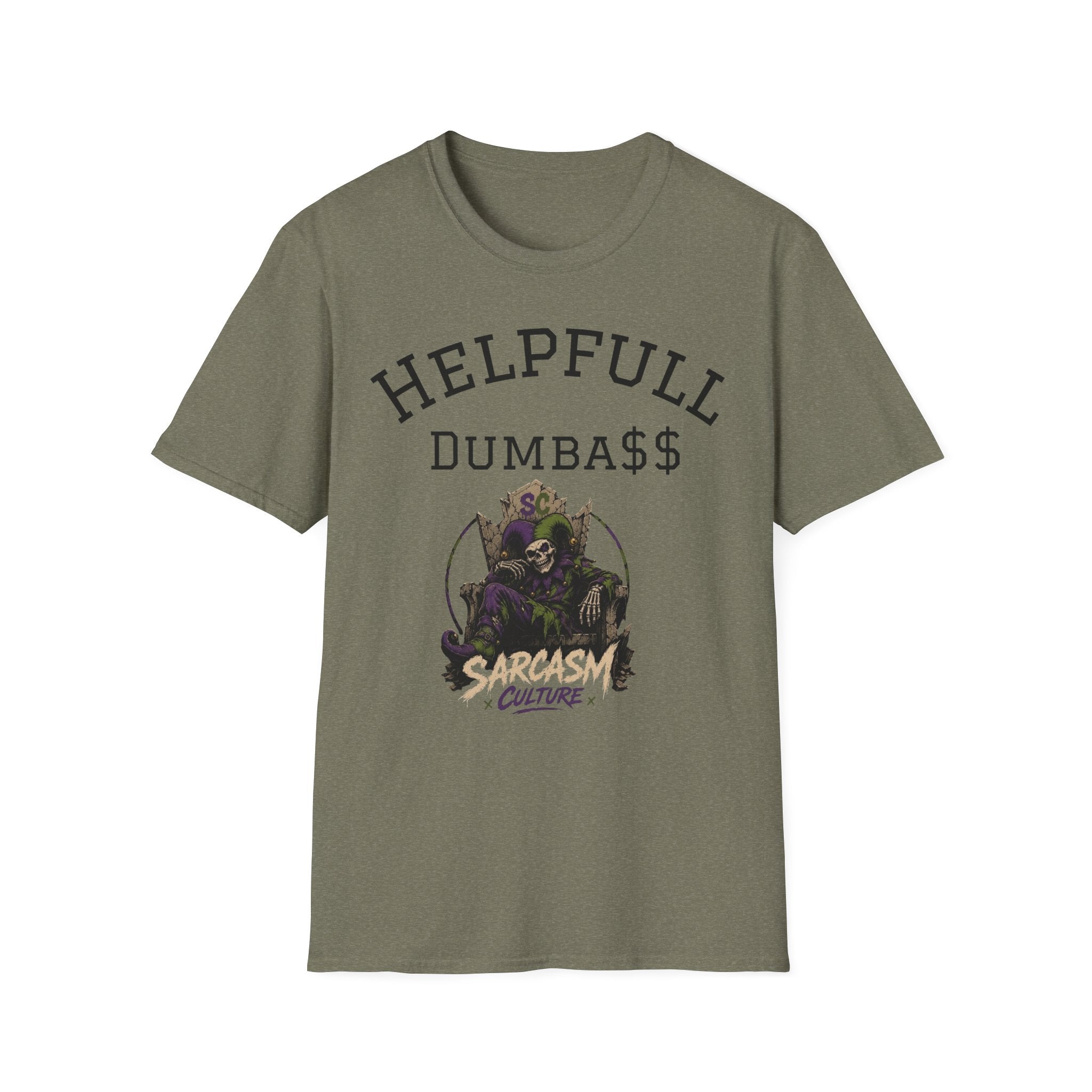 Helpful Dumbass Graphic Tee — Edgy Streetwear T-Shirt with Monster Illustration