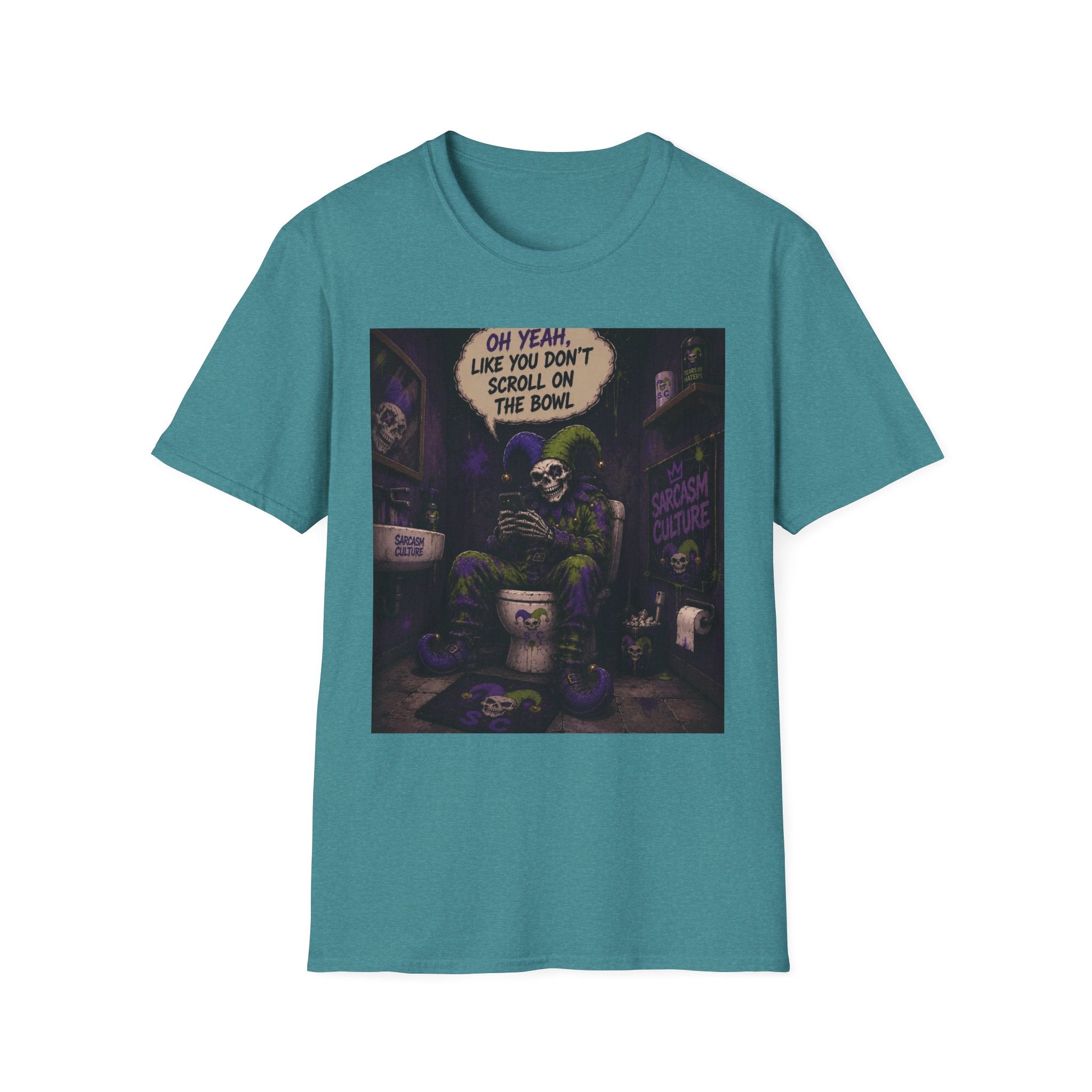 Skull Throne T-Shirt — 'Oh Yeah, Like You Don't Scroll on the Bowl' Gothic Graphic Tee